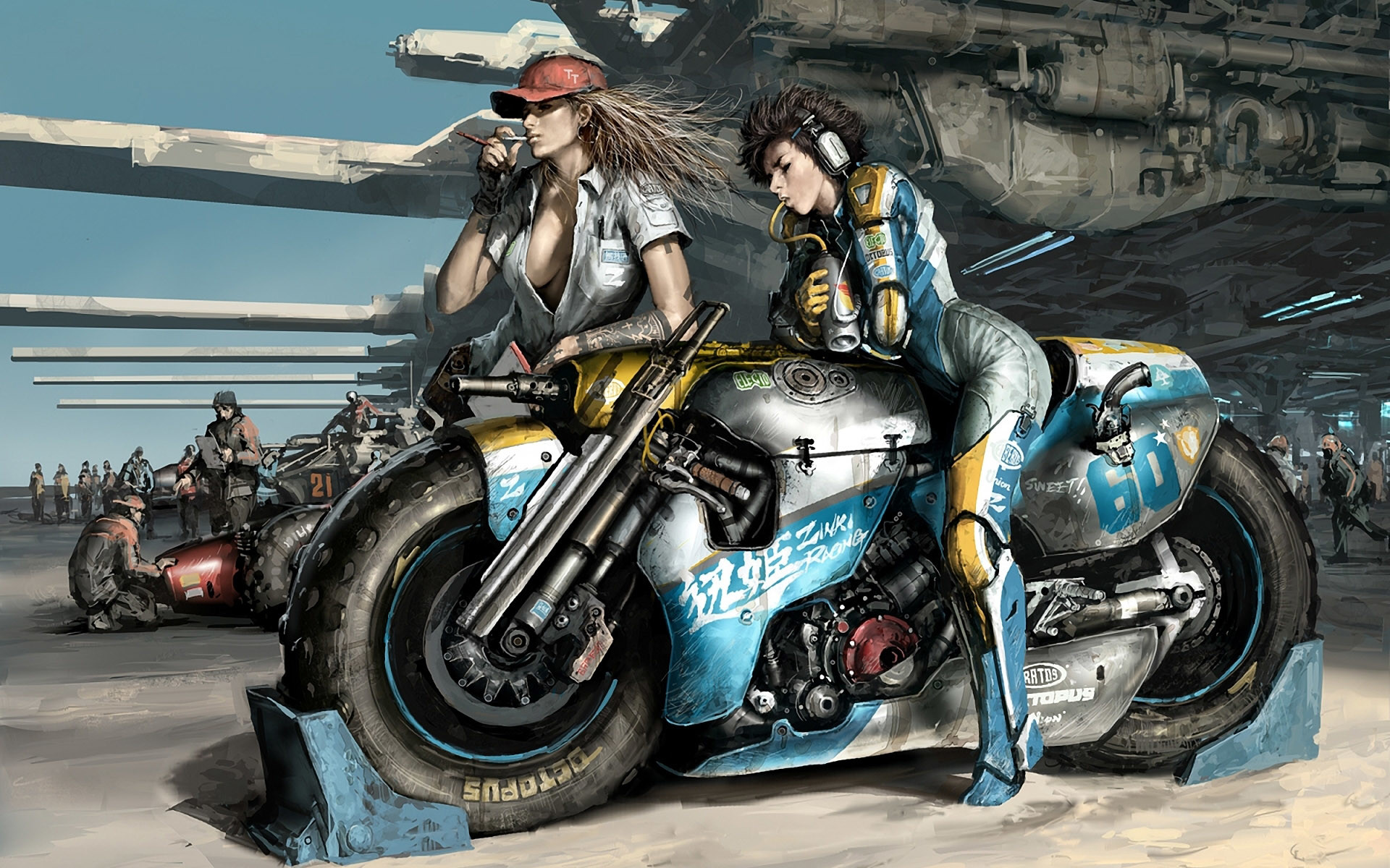 Wipeout Artwork Motorbikes Girls With Bikes Fresh New Hd Wallpaper