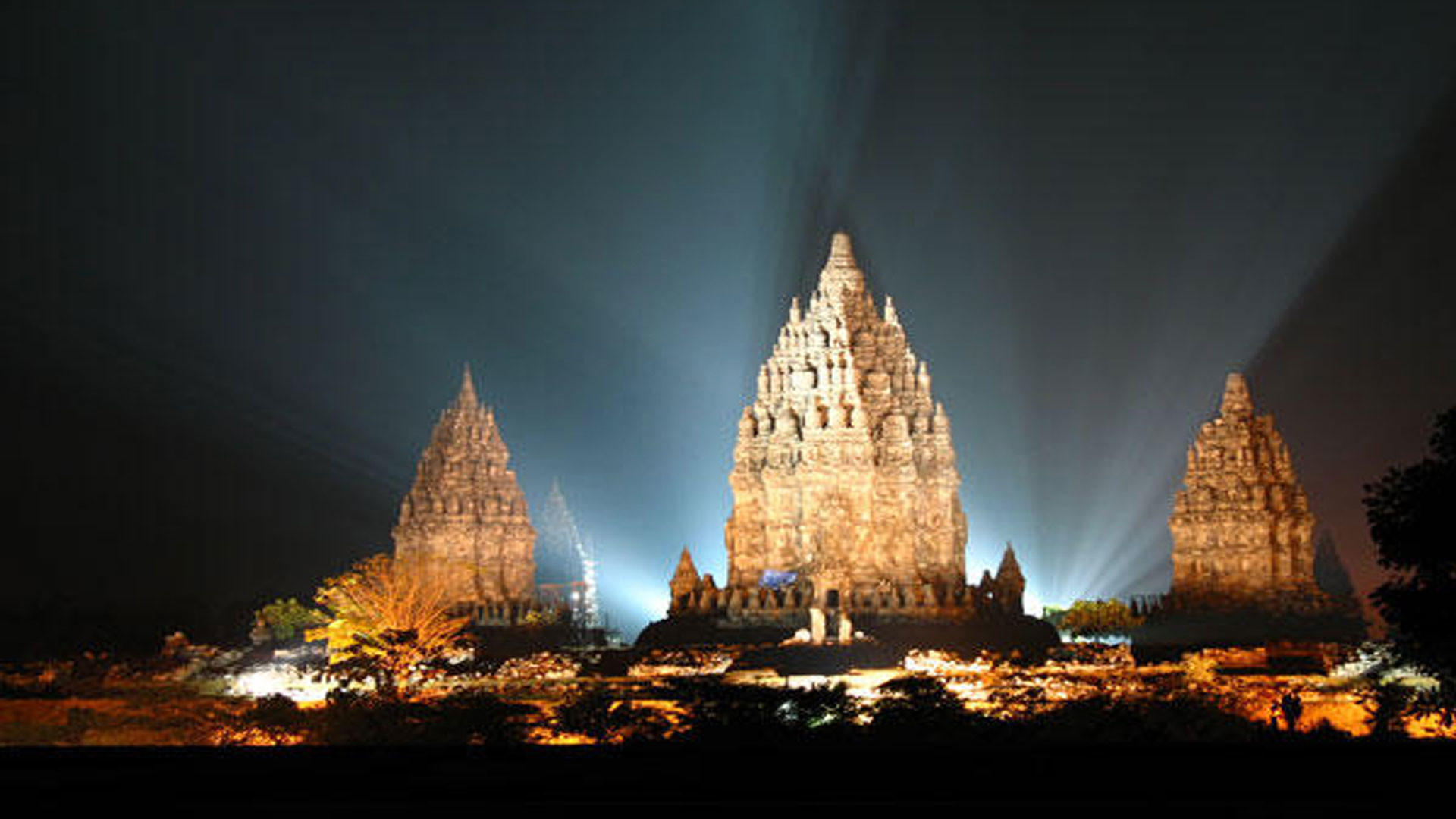 Prambanan Temple Night Lights Wallpaper