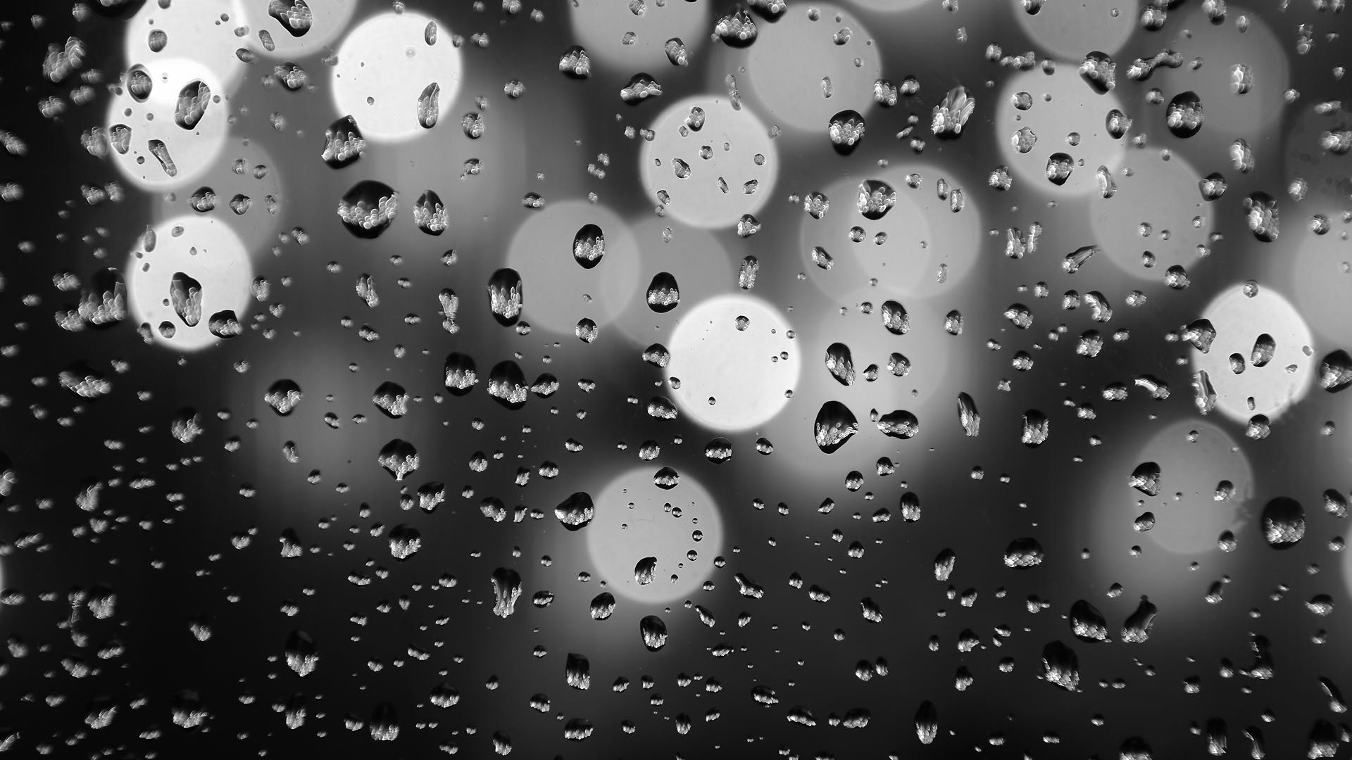 Black and white rain on window – Nexus Wallpaper