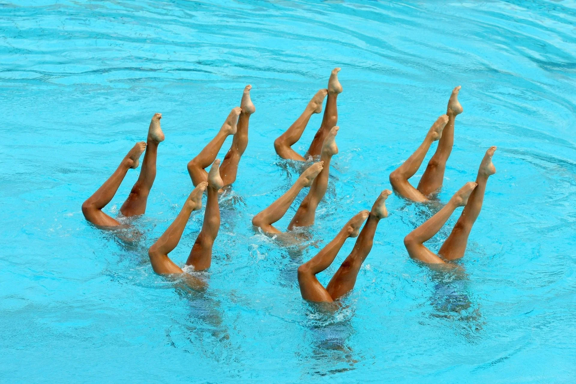 Pool water swimming feet figure swimming water ballet synchronized swimming