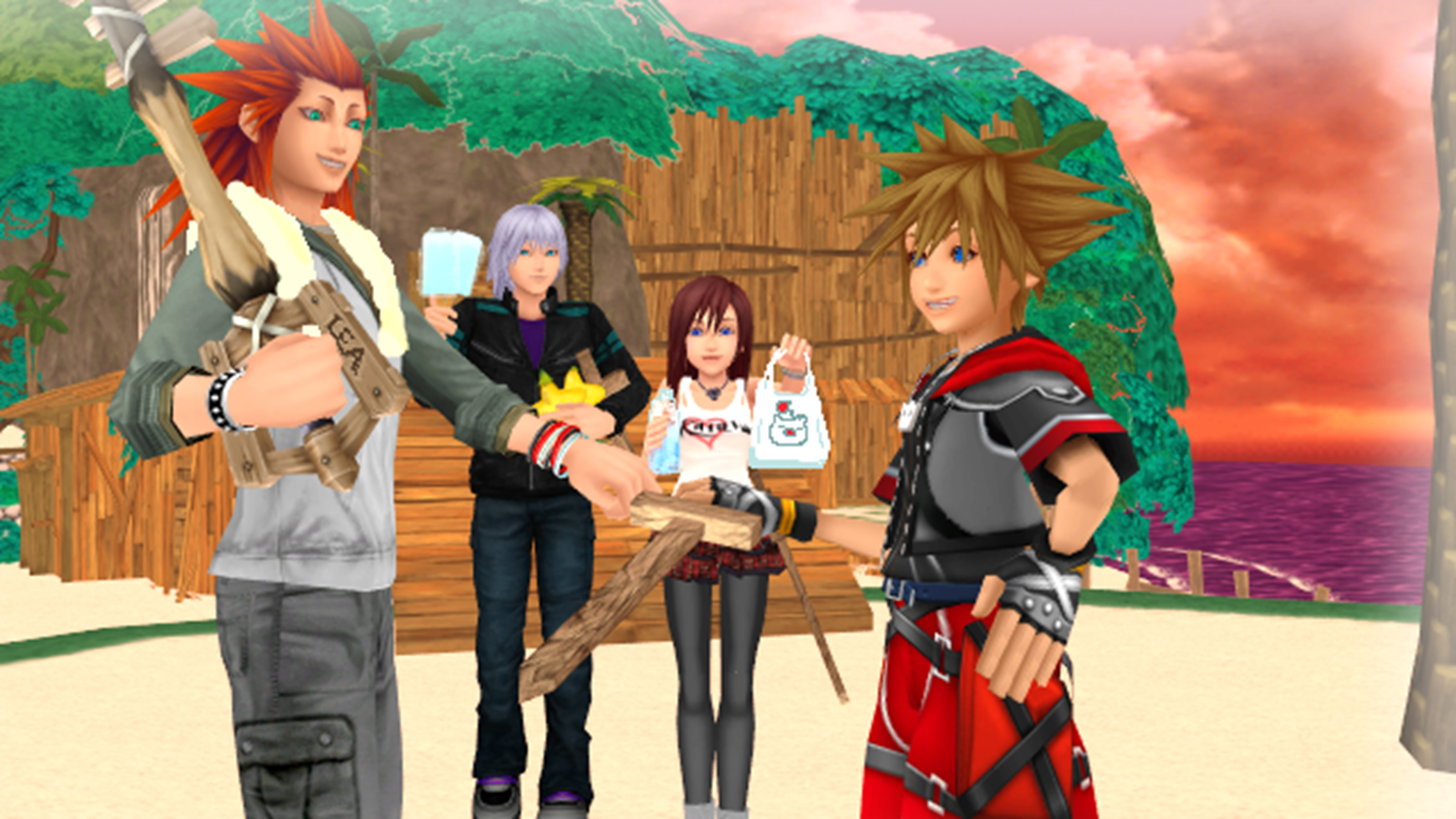 Kingdom Hearts trios images Sora and Lea Practing Keyblade Training with Riku and Kairi. HD wallpaper and background photos
