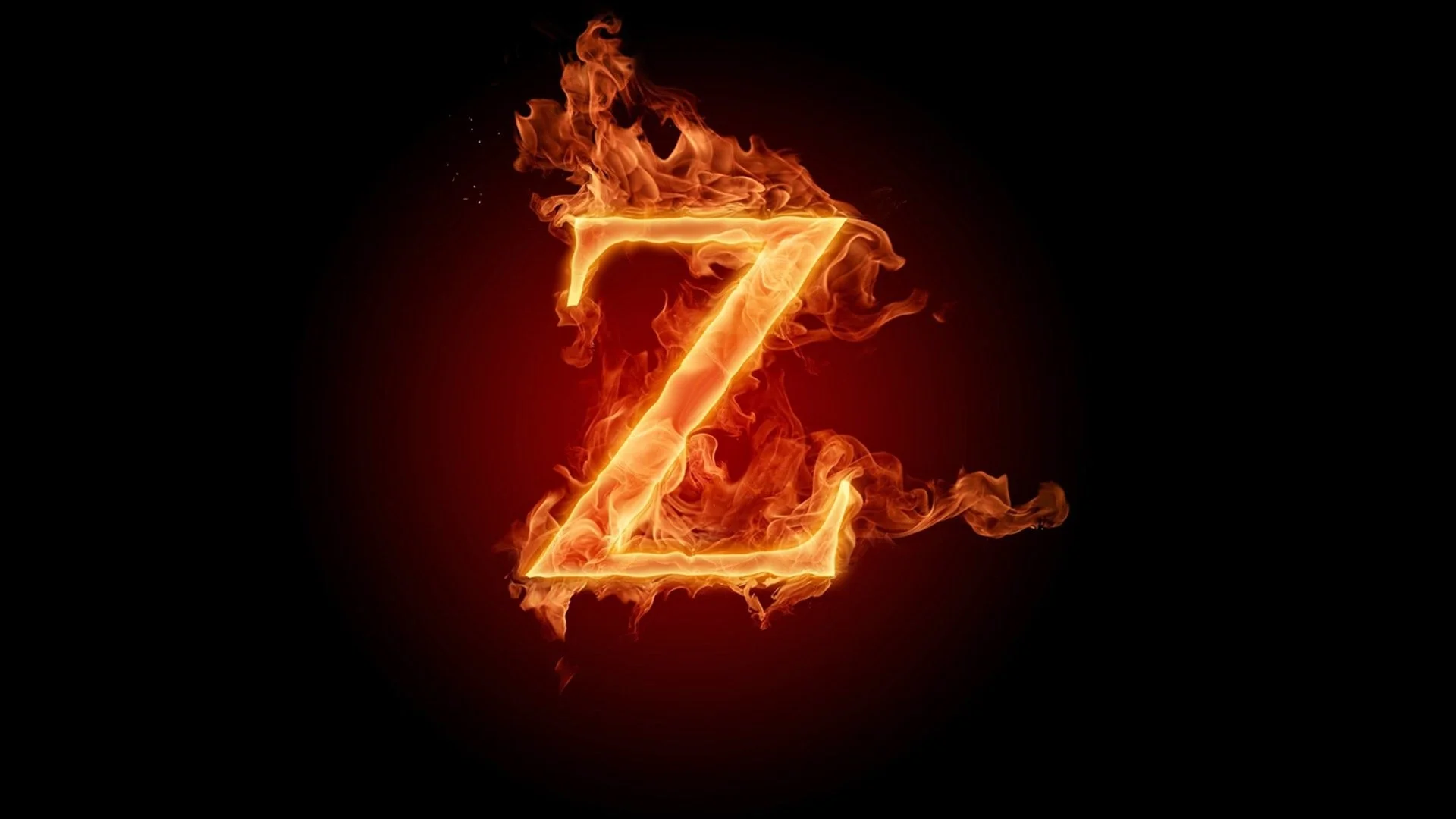 Burning Alphabet Fire Letter Z HD Wallpaper