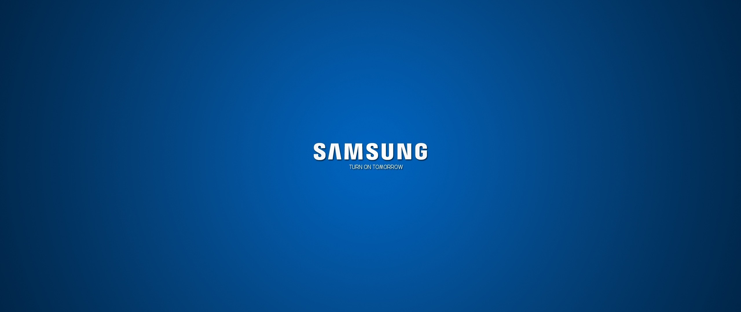 Preview wallpaper samsung, company, logo, blue, white 2560×1080