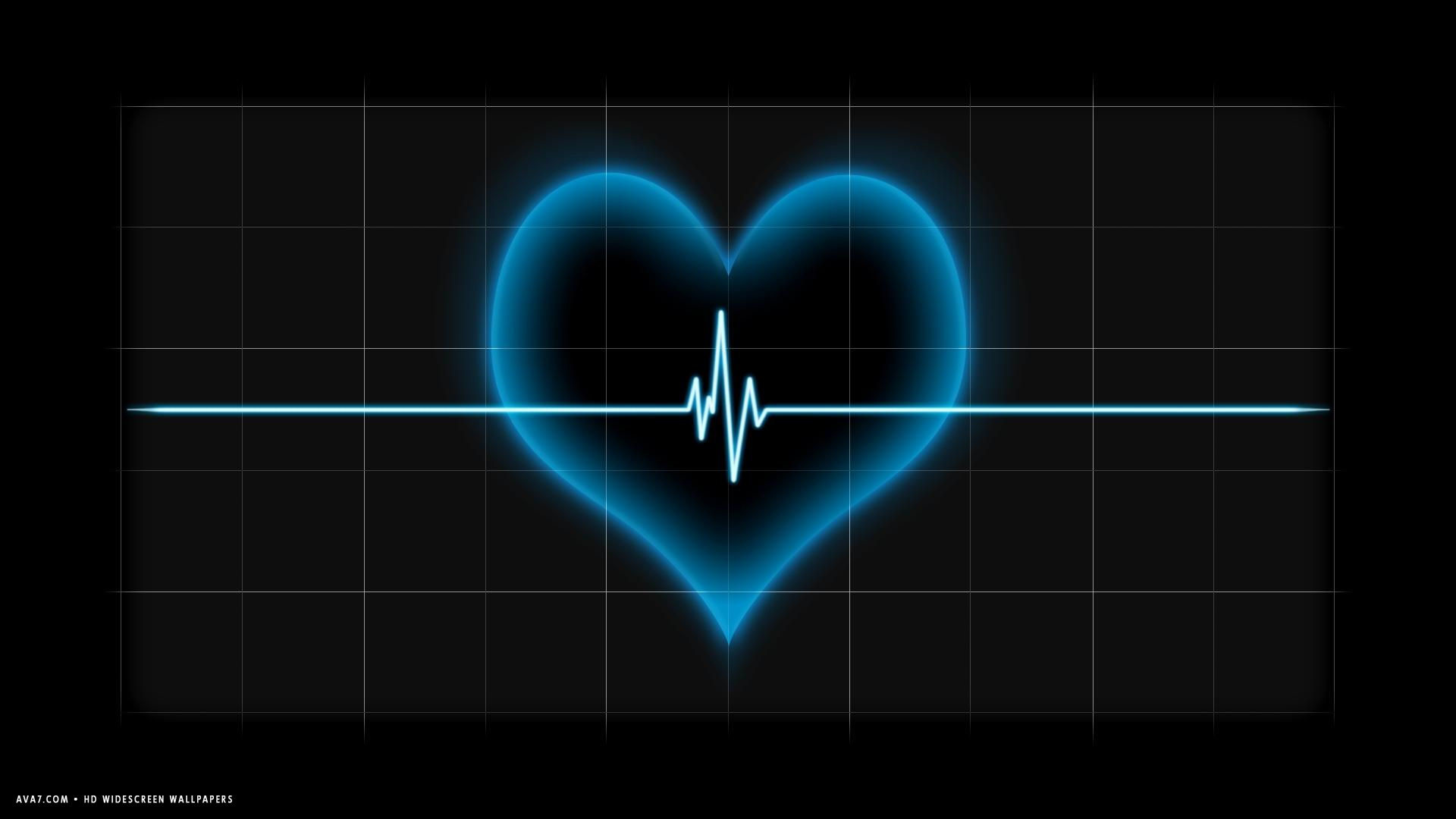 Heart beat pulse line blue hd widescreen wallpaper