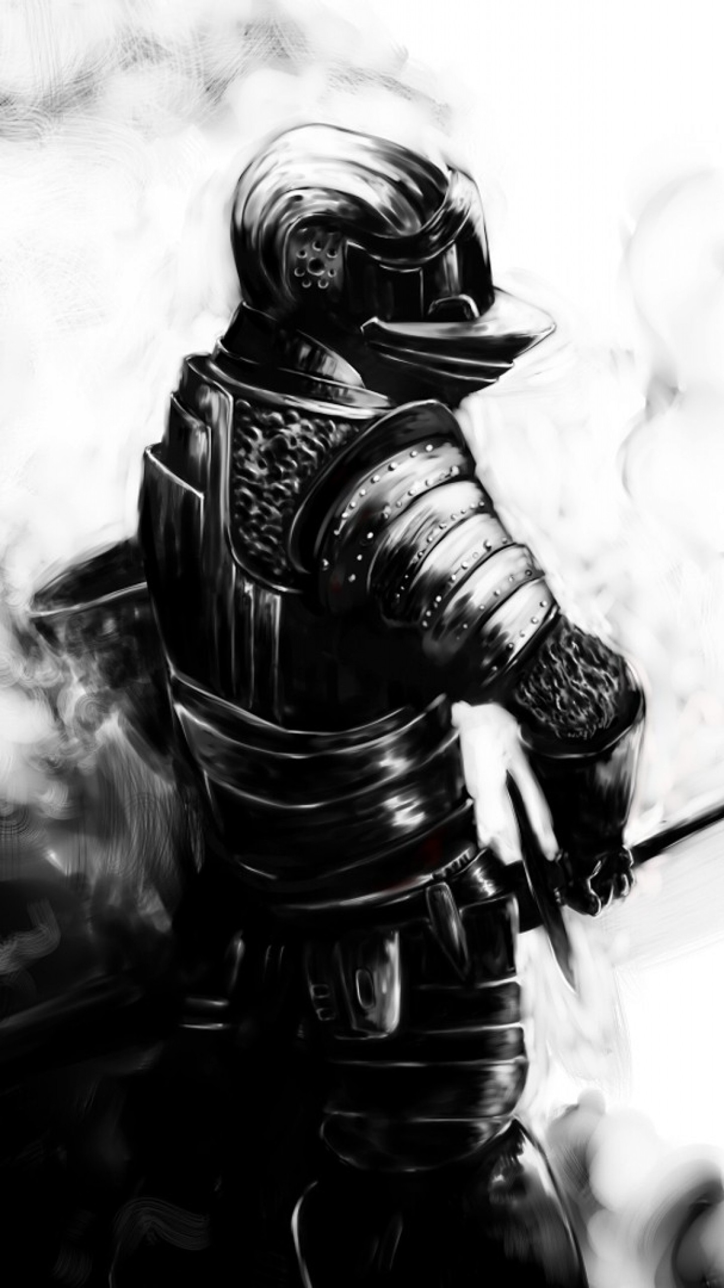 Preview wallpaper dark souls, knight, sword, armor, helmet 1440×2560