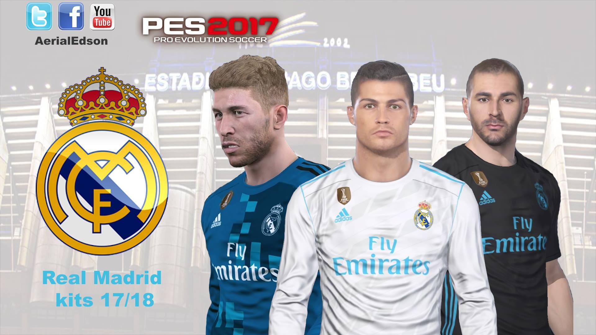 Download PES2017 Real Madrid 2017 2018 Kit Pack
