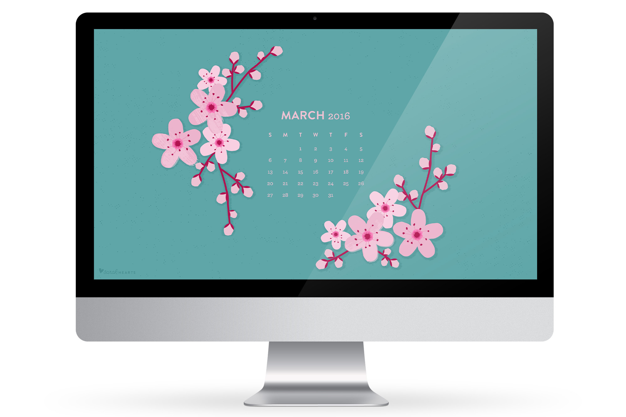 Add some beauty to your computer, phone or tablet with this free cherry blossom calendar