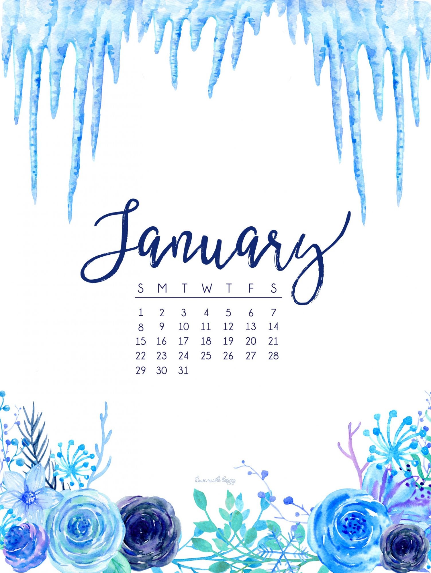 January 2017 Calendar Tech Pretties.