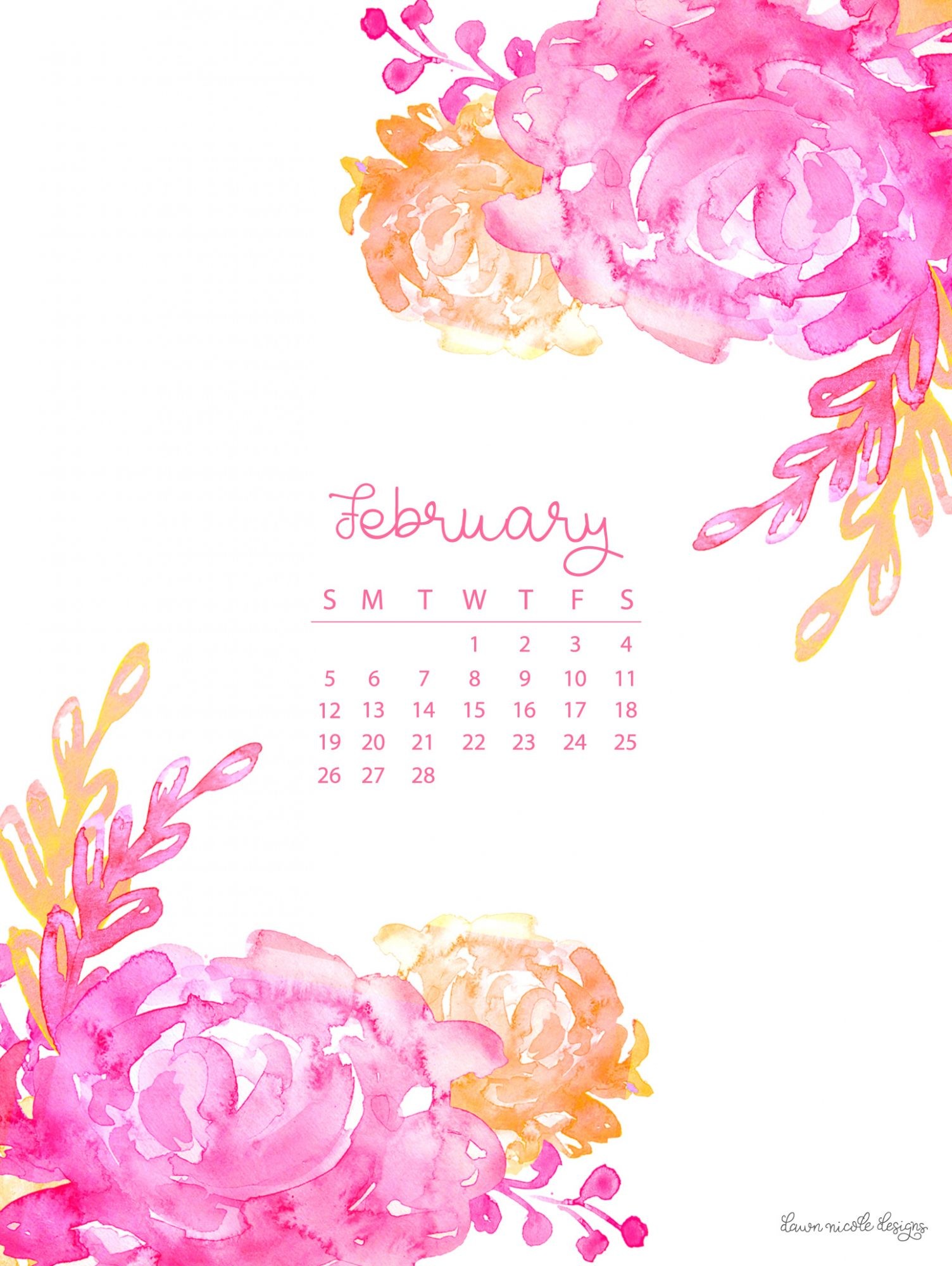 February 2017 Calendar Tech Pretties