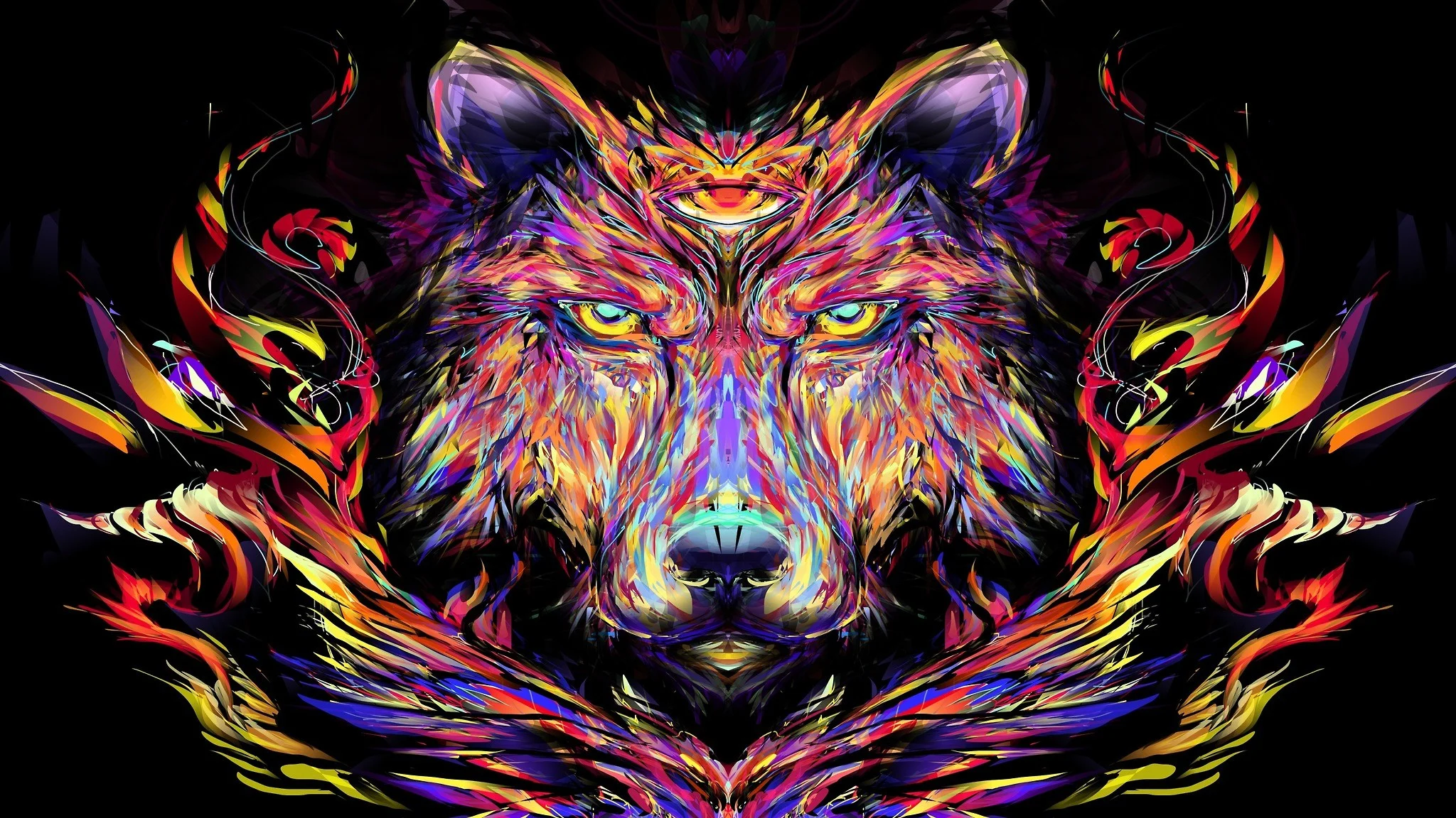 Trippy wolves wallpaper #main
