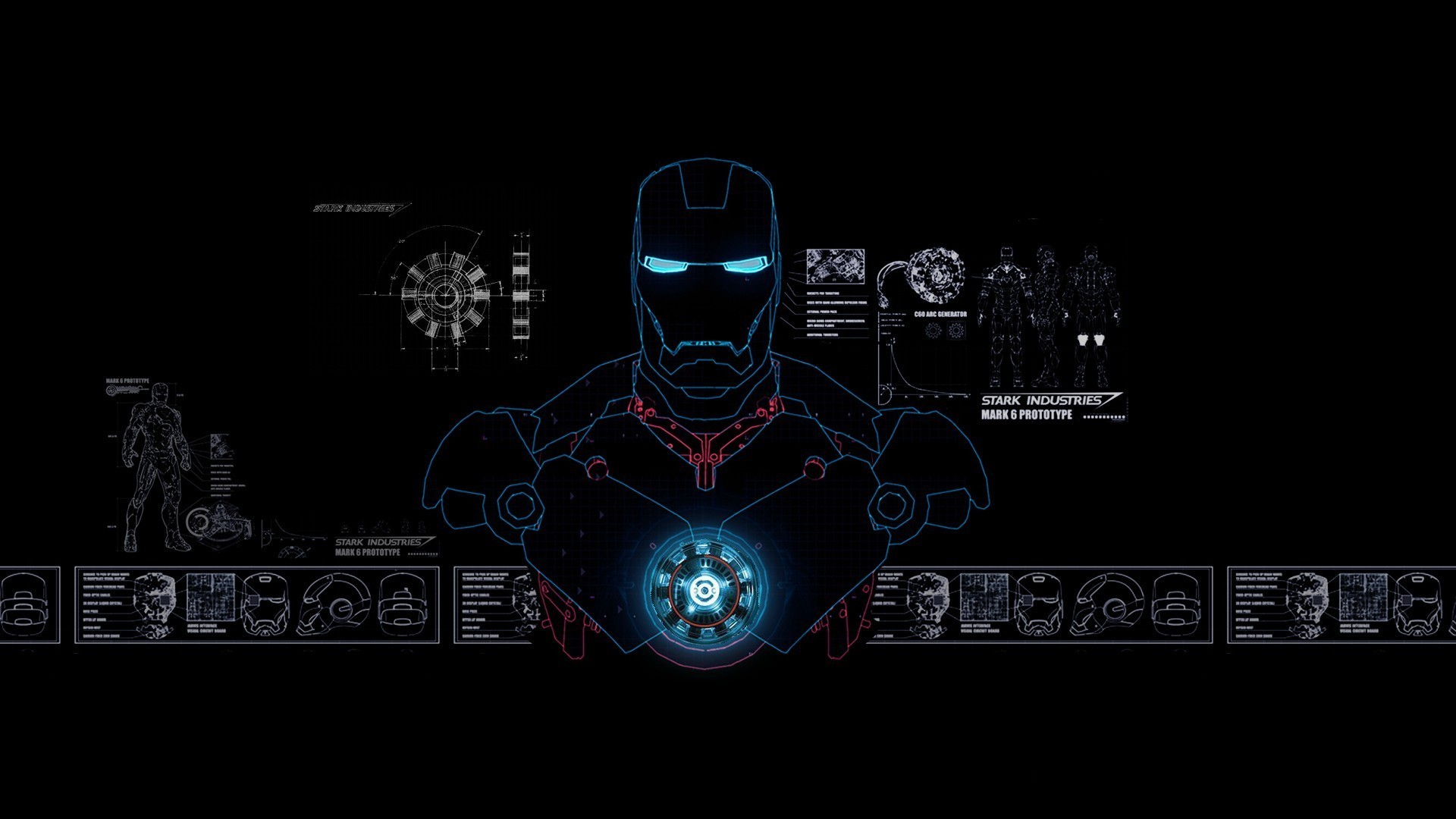 Iron Man Stark Industries Blue-Print – Wallpaper (#821228 .