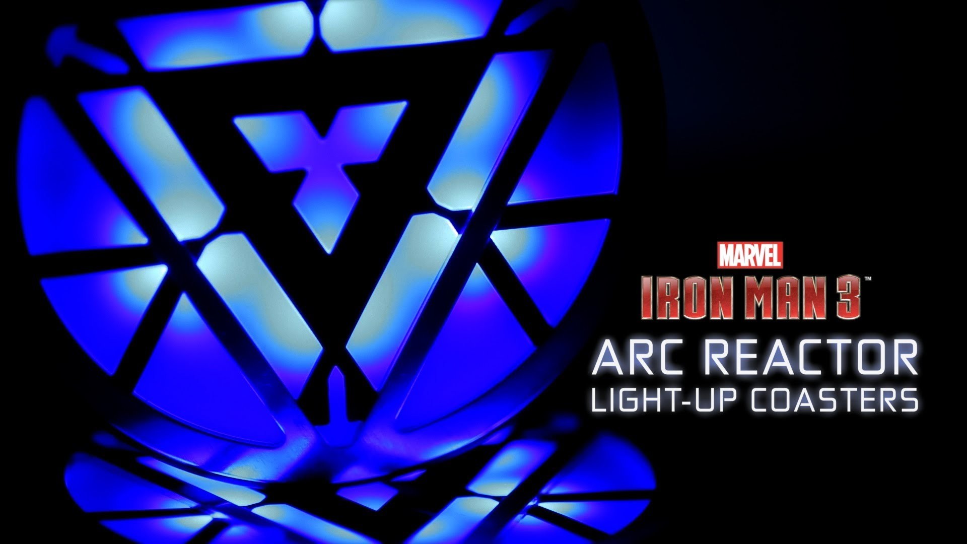 Marvel Iron Man 3 Arc Reactor Light Up Coasters from ThinkGeek – YouTube