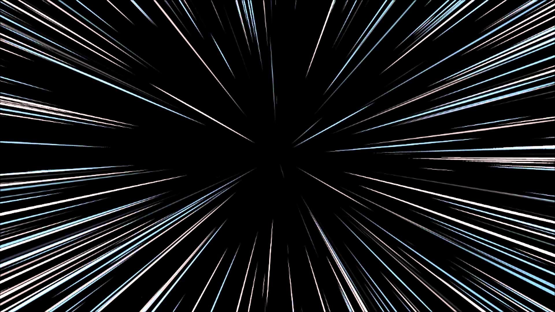 Star wars jump to lightspeed in reverse as viewed from rear of