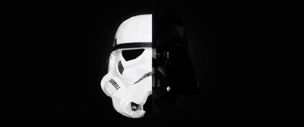 Star Wars Stormtrooper Darth Vader Mask Splitting Minimalism Wallpapers Hd Desktop And Mobile Backgrounds