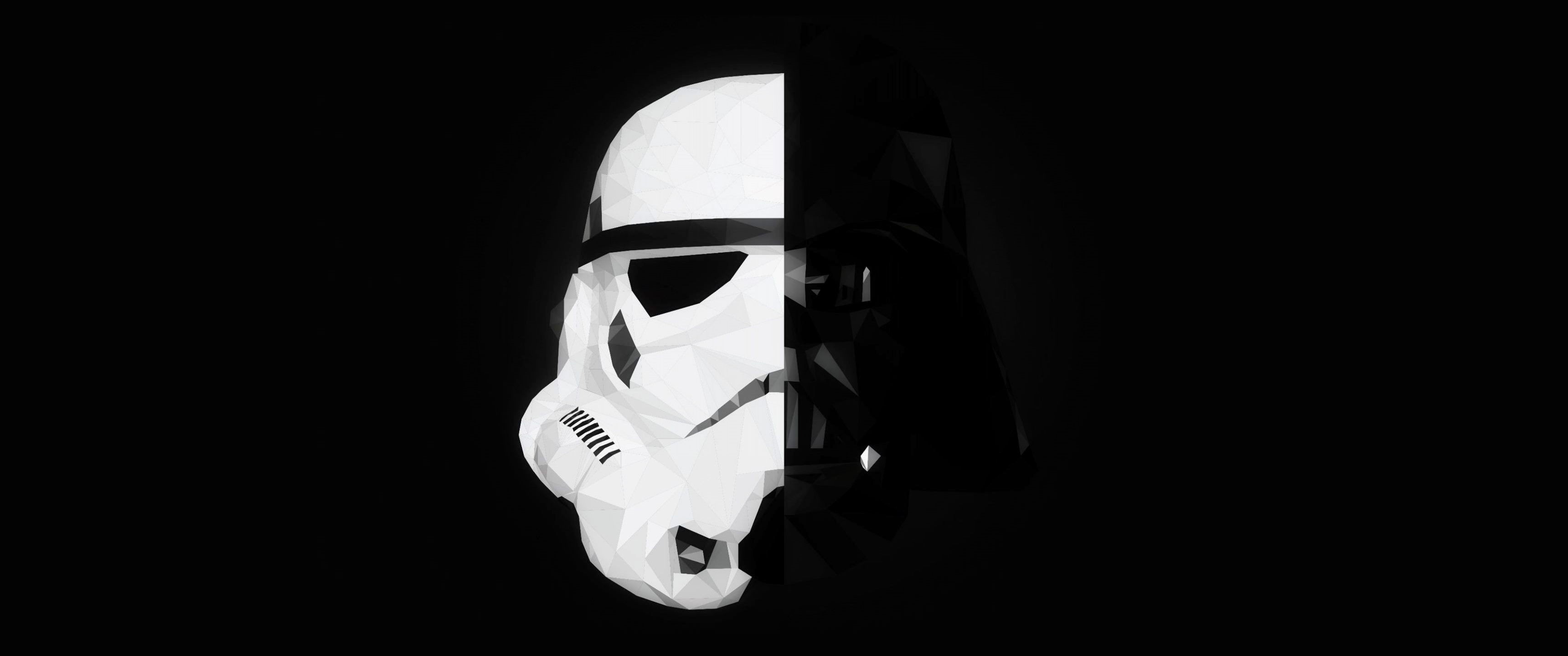 Star Wars, Stormtrooper, Darth Vader, Mask, Splitting, Minimalism Wallpapers HD / Desktop and Mobile Backgrounds