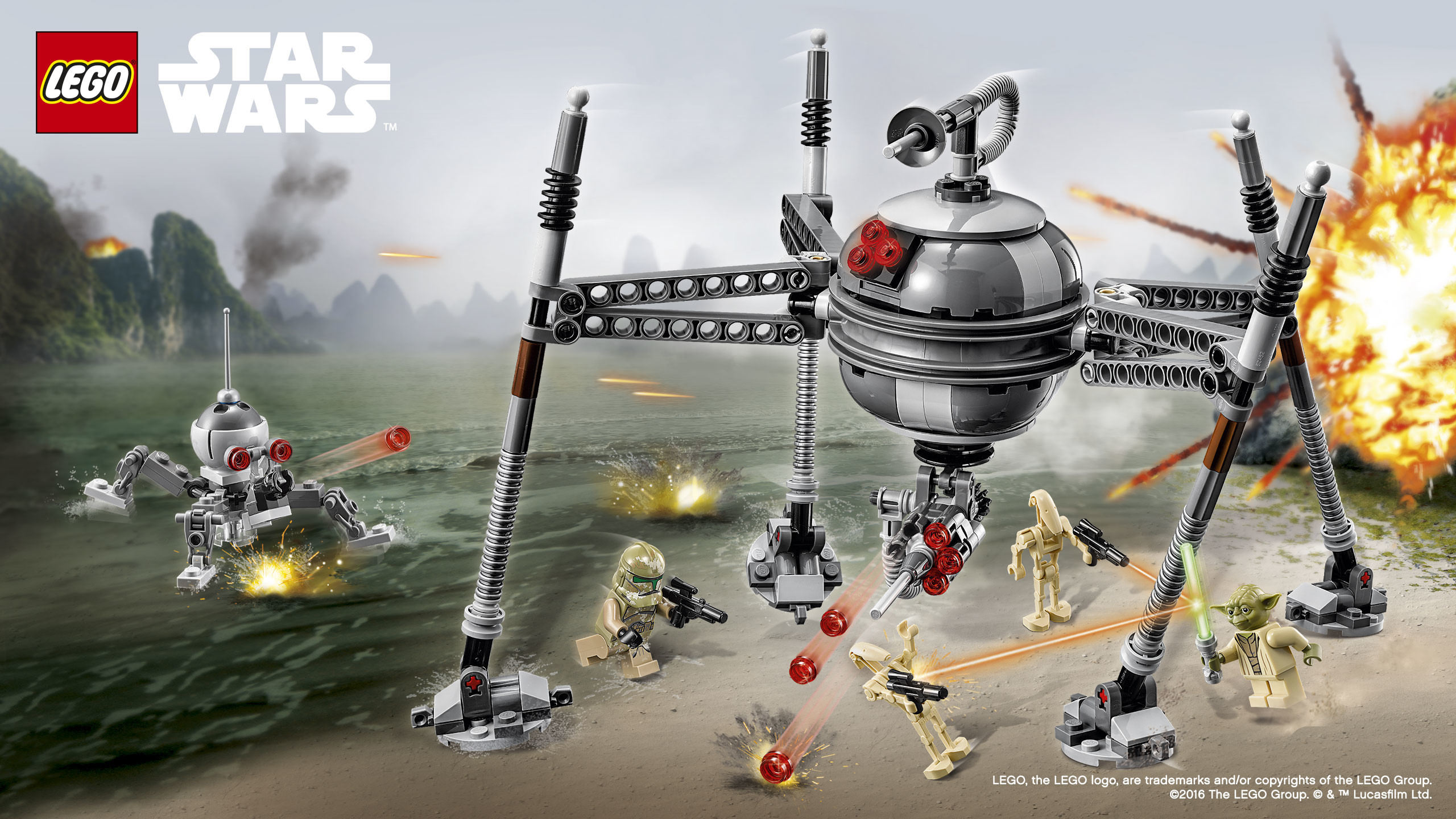 Landscape Vertical. Download the LEGO Star Wars 75142 Homing Spider Droid Wallpaper