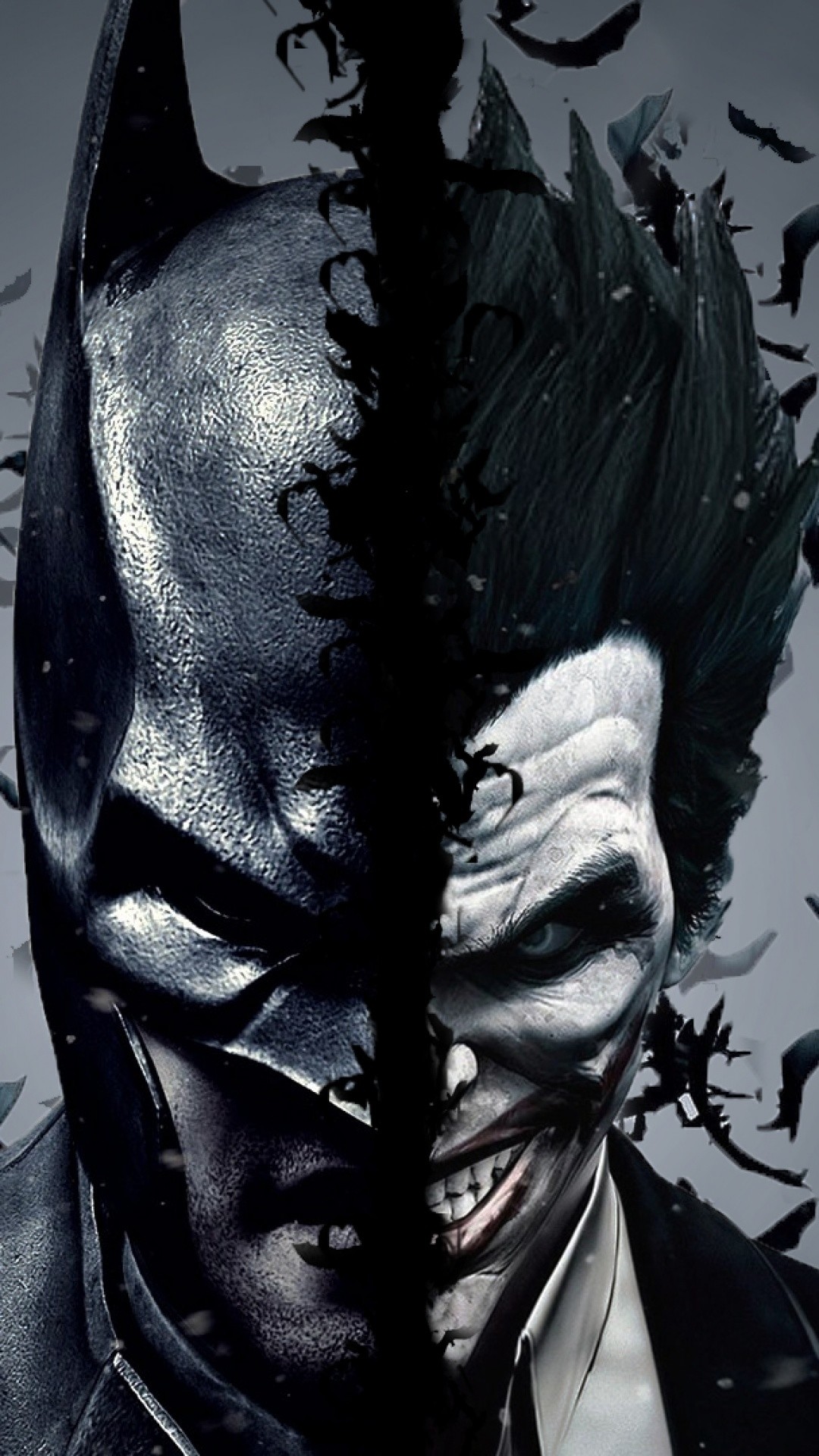 Batman Vs Joker Dual Screen Iphone Wallpaper Id 50906