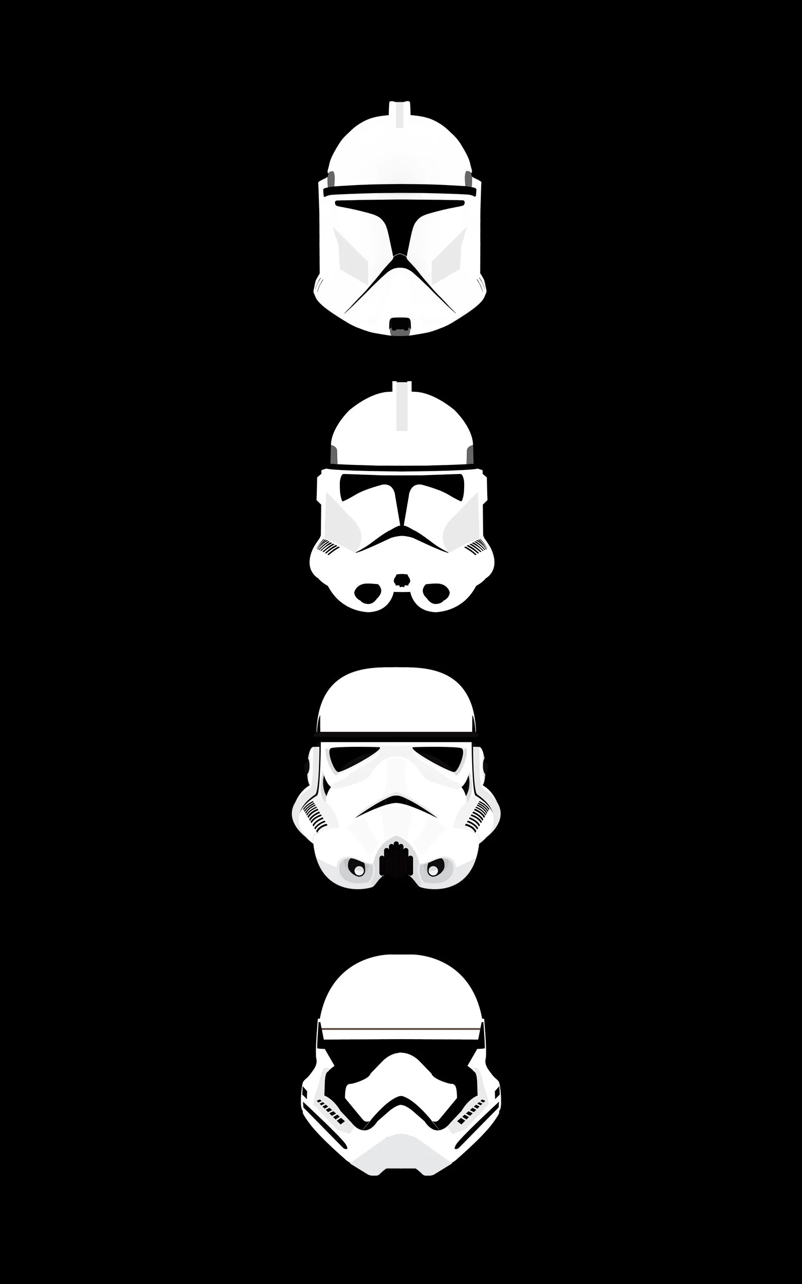 General Star Wars clone trooper stormtrooper helmet minimalism portrait display