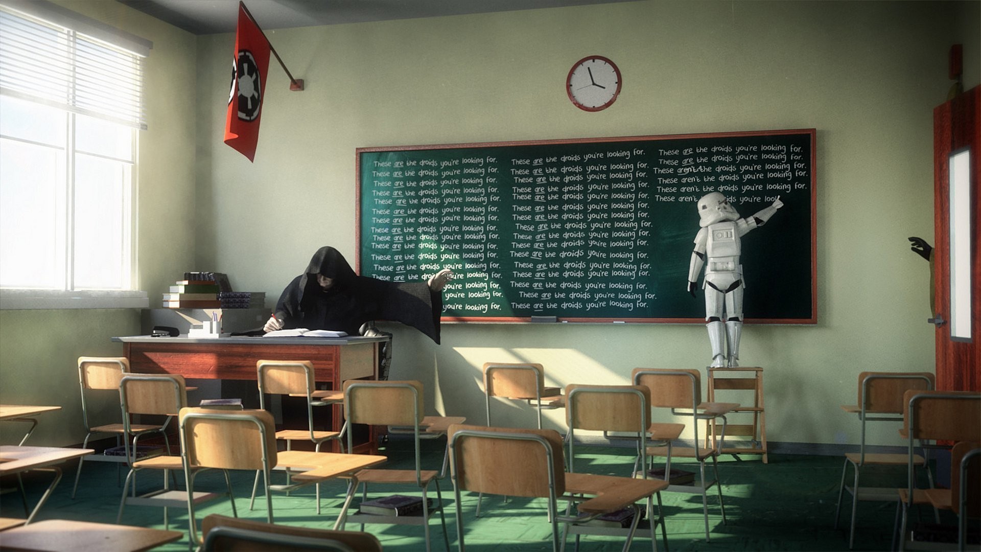 Sith, Clone Trooper, Classroom, Clocks, Star Wars, Humor Wallpapers HD / Desktop and Mobile Backgrounds