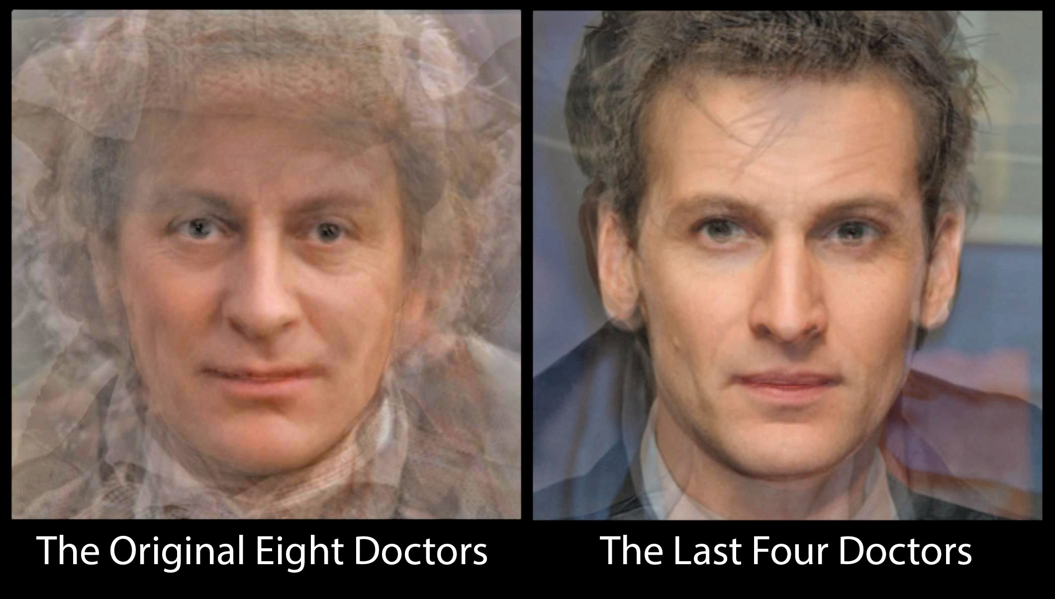 Facial Composite of the Original 8 Doctor Who Actors and the 4 Latest  Doctors
