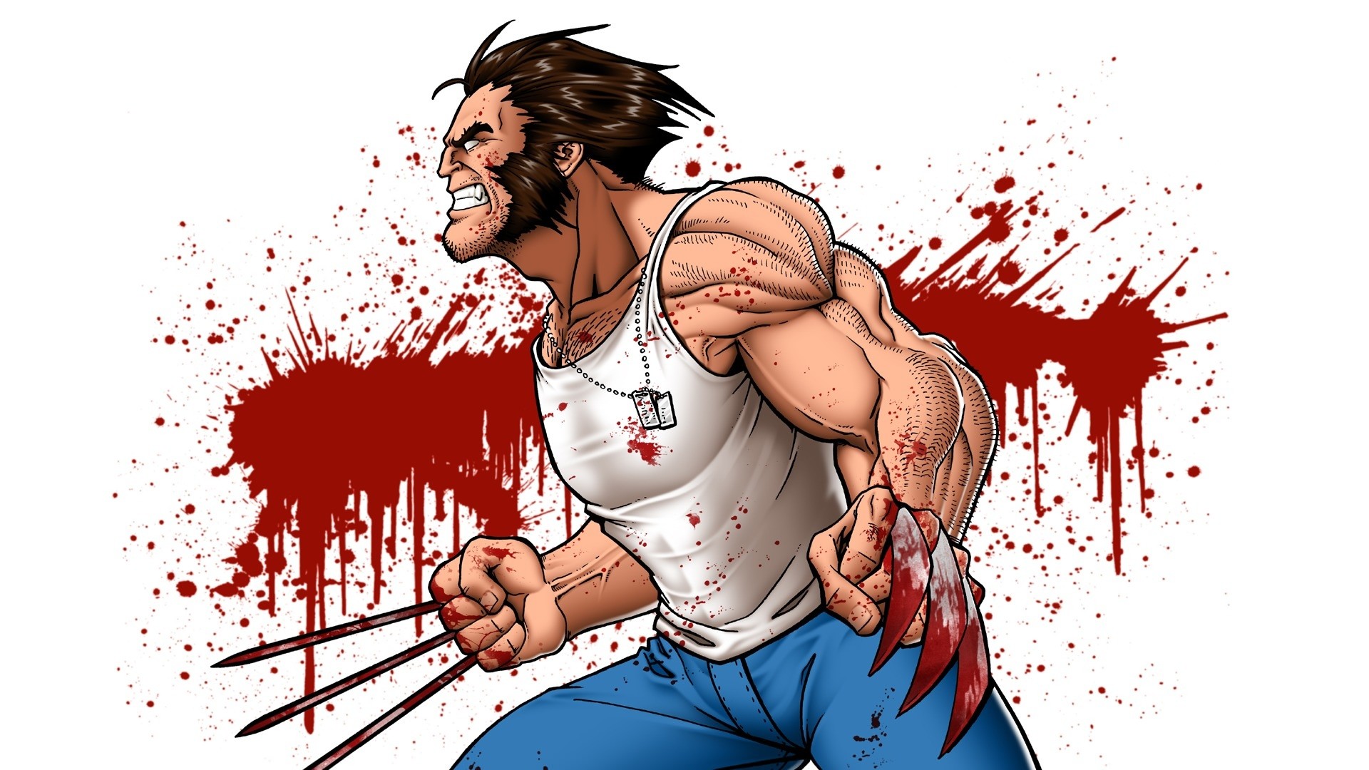 Background Full HD 1080p. Wallpaper wolverine, marvel, art