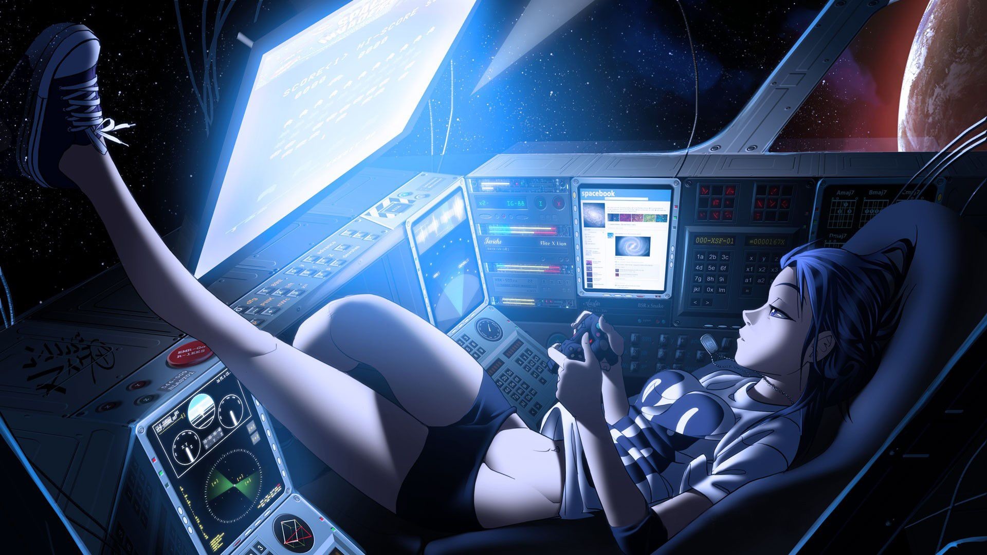 Vashperado deviantart com anime manga cockpit tech mech spaceship Desktop wallpapers