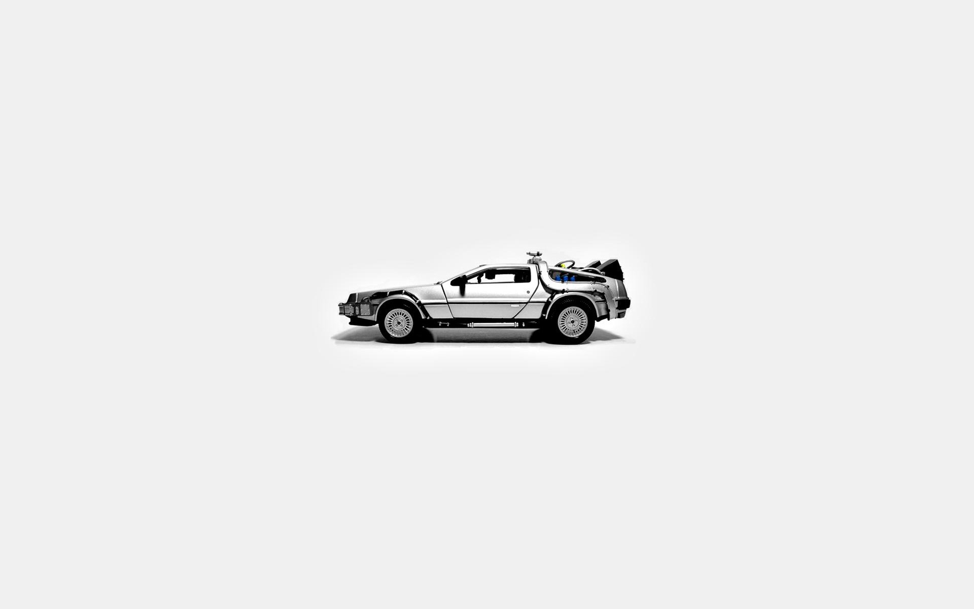 Back To The Future, DeLorean, Simple Background Wallpapers HD / Desktop and Mobile Backgrounds