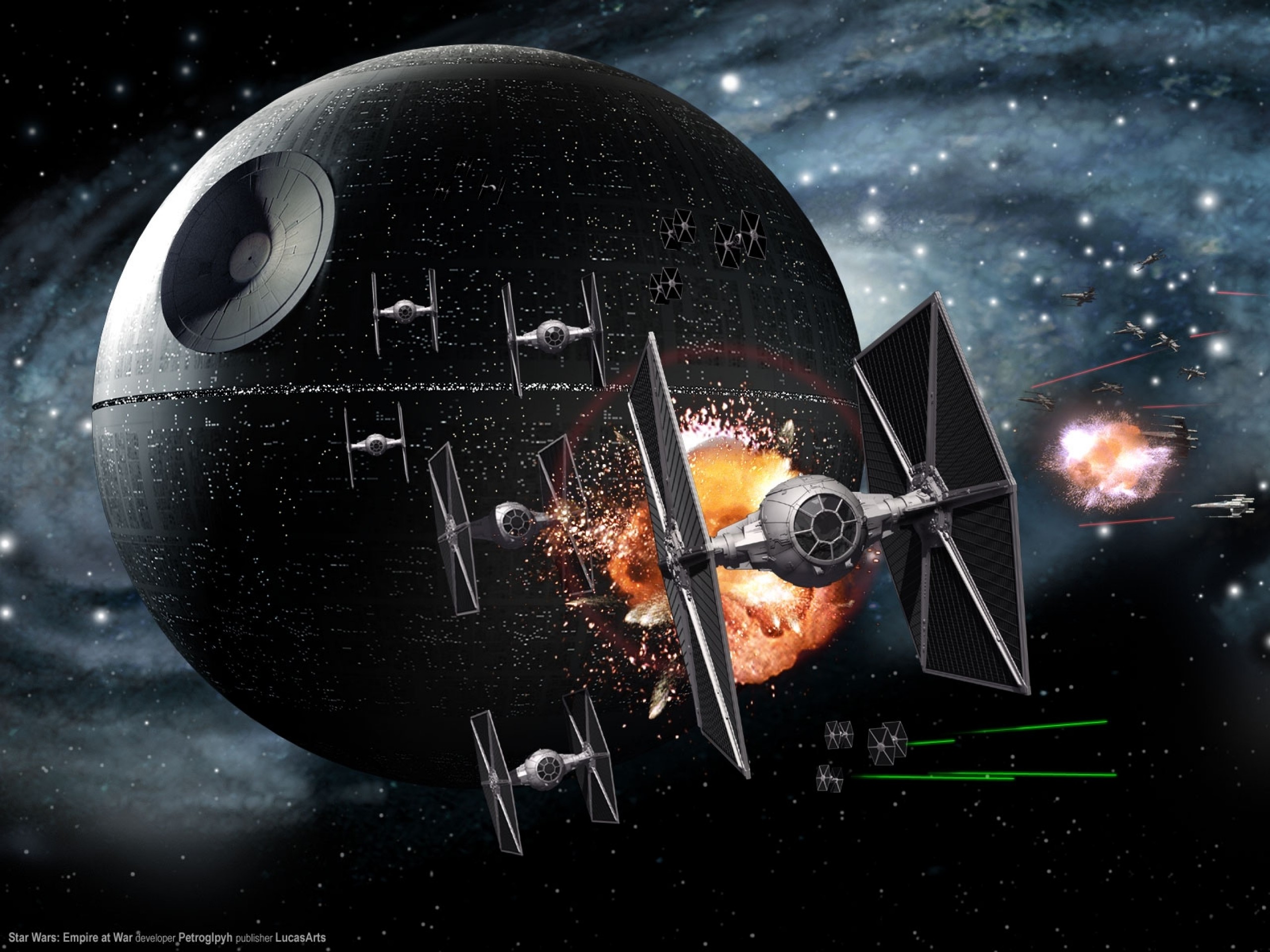 Star wars death star tie fighter hd wallpaper