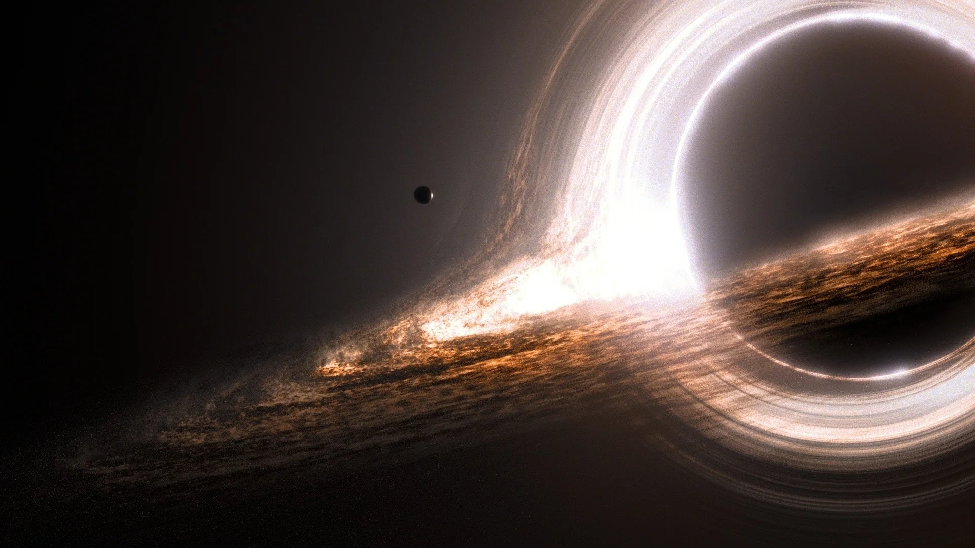 The black hole from the blockbuster Interstellar, which hired astrophysics guru Kip Thorne as a consultant to keep scientific accuracy through much of the