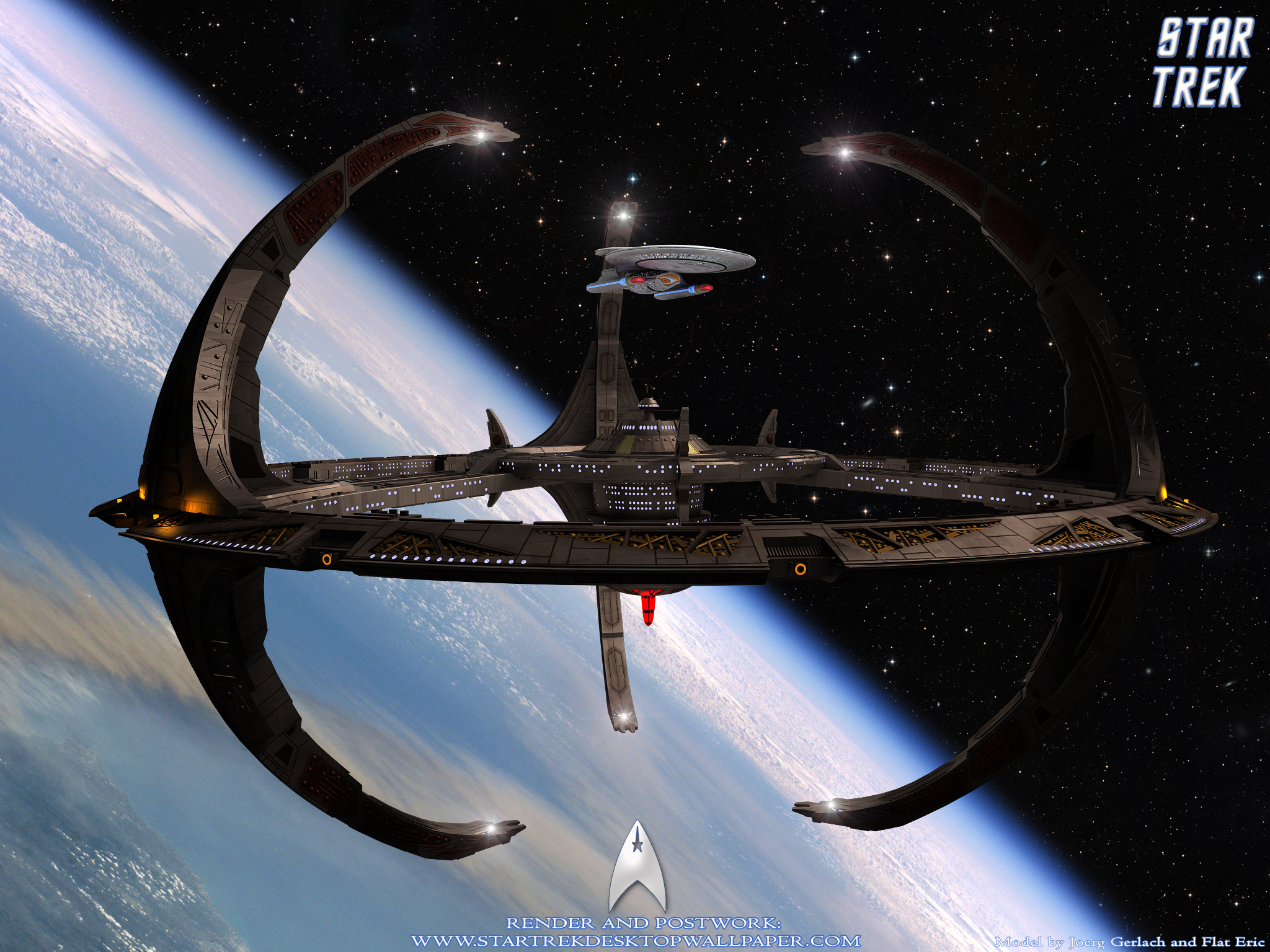 Star Trek Space Station And Nebula Class Starship. Free Star Trek computer desktop wallpaper,