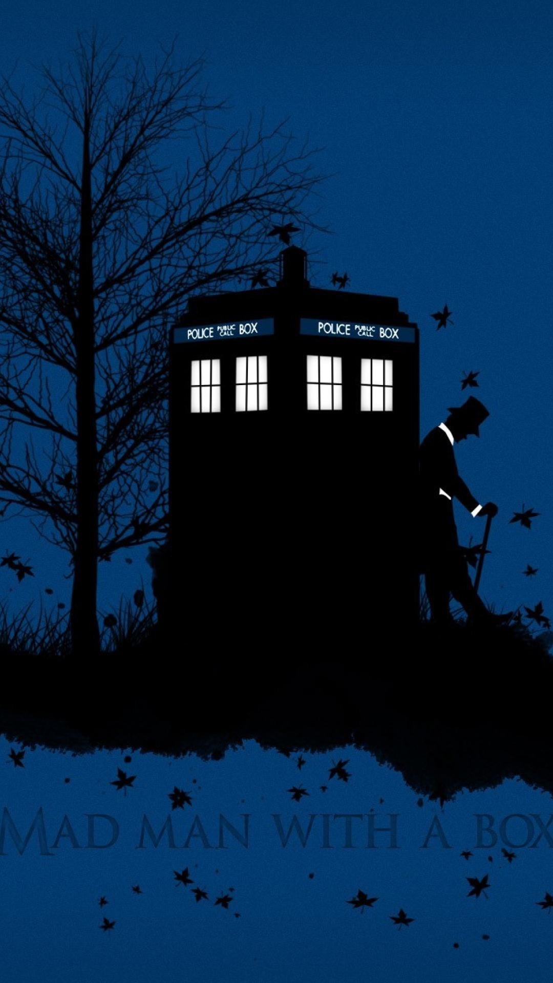 Doctor Who TARDIS artwork blue background leaves Free HQ and widescreen wallpapers