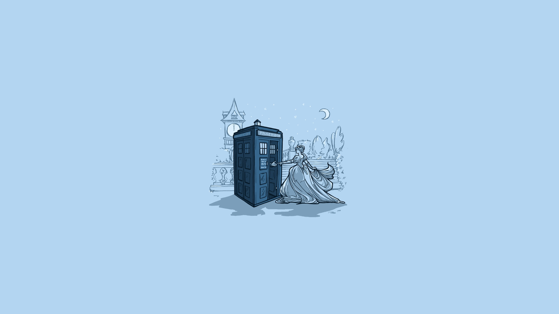 TARDIS Disney crossover HD Wallpaper 1920×1080