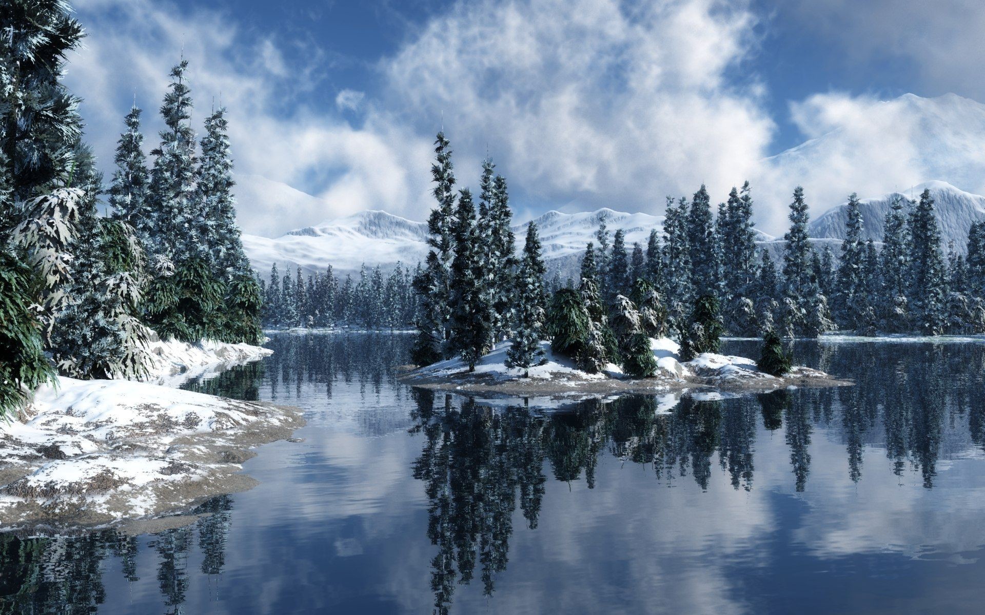 Snowy Pine Forest Wallpaper HD Nature Wallpaper – Sprksam.com