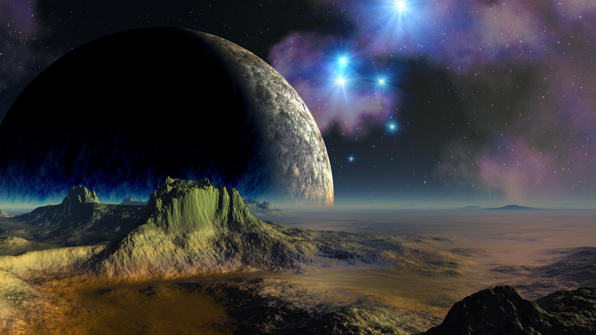 Sci Fi – Planet Rise Planet Landscape Wallpaper
