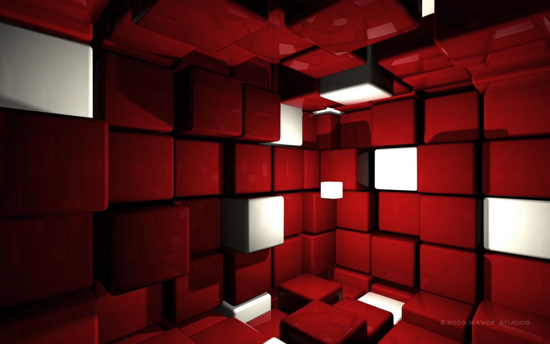 Room with Red Cubes