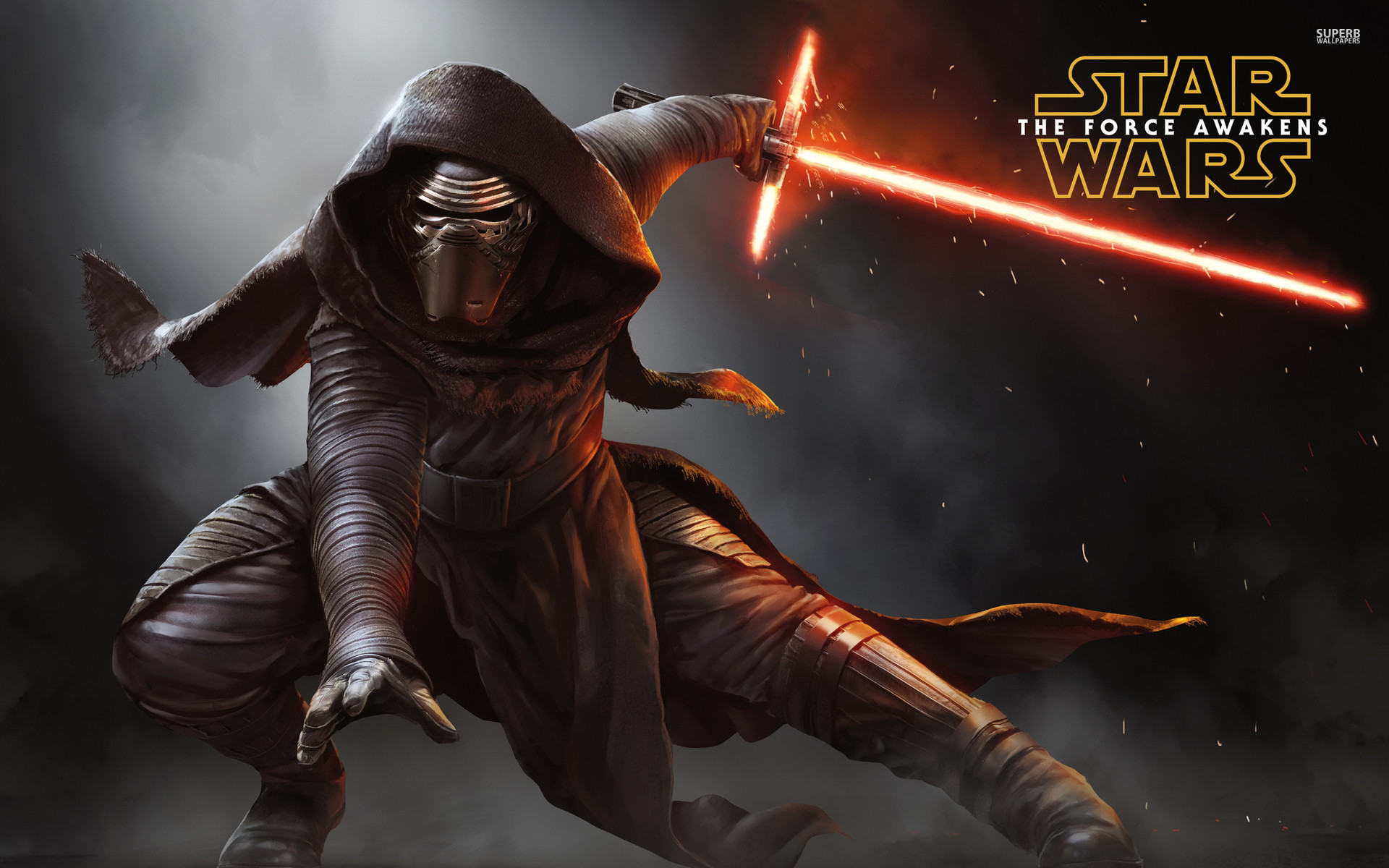 Kylo Ren with a lightsaber – Star Wars The Force Awakens