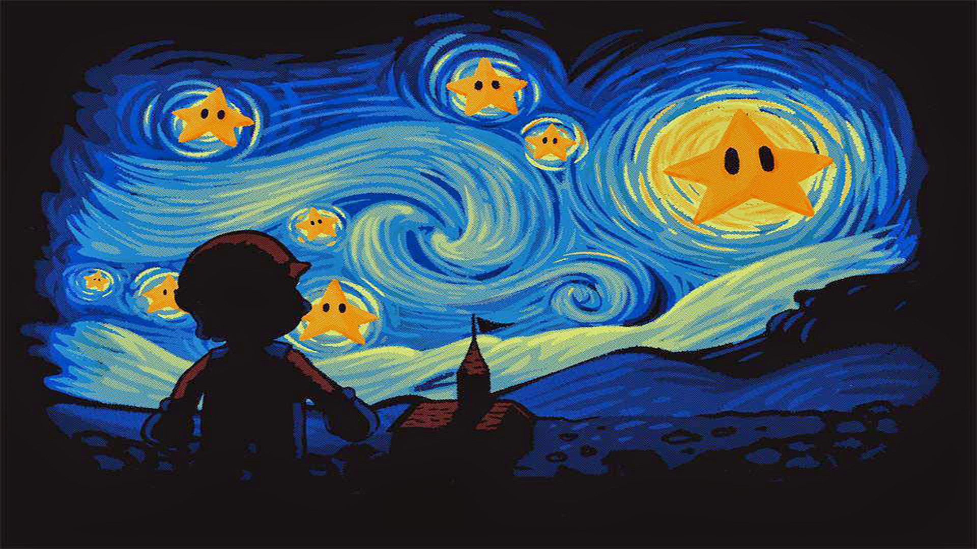 Mario Starry Night 1920×1080