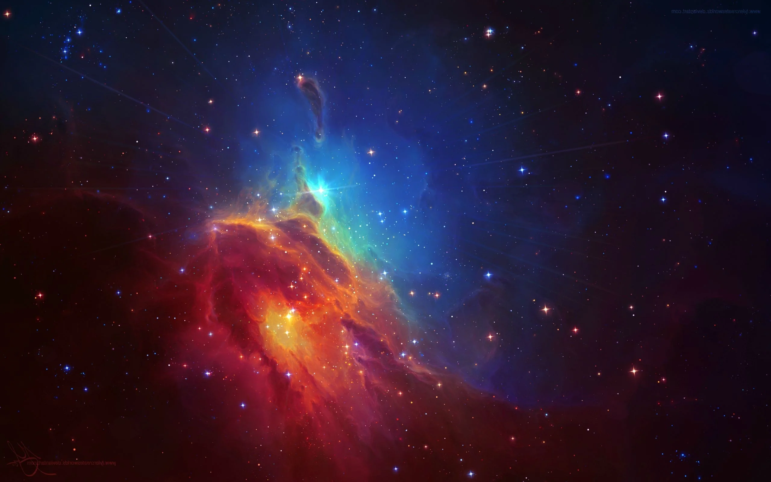 Space, Nebula, Stars, Space Art, Colorful, Red, Blue, TylerCreatesWorlds Wallpapers HD / Desktop and Mobile Backgrounds