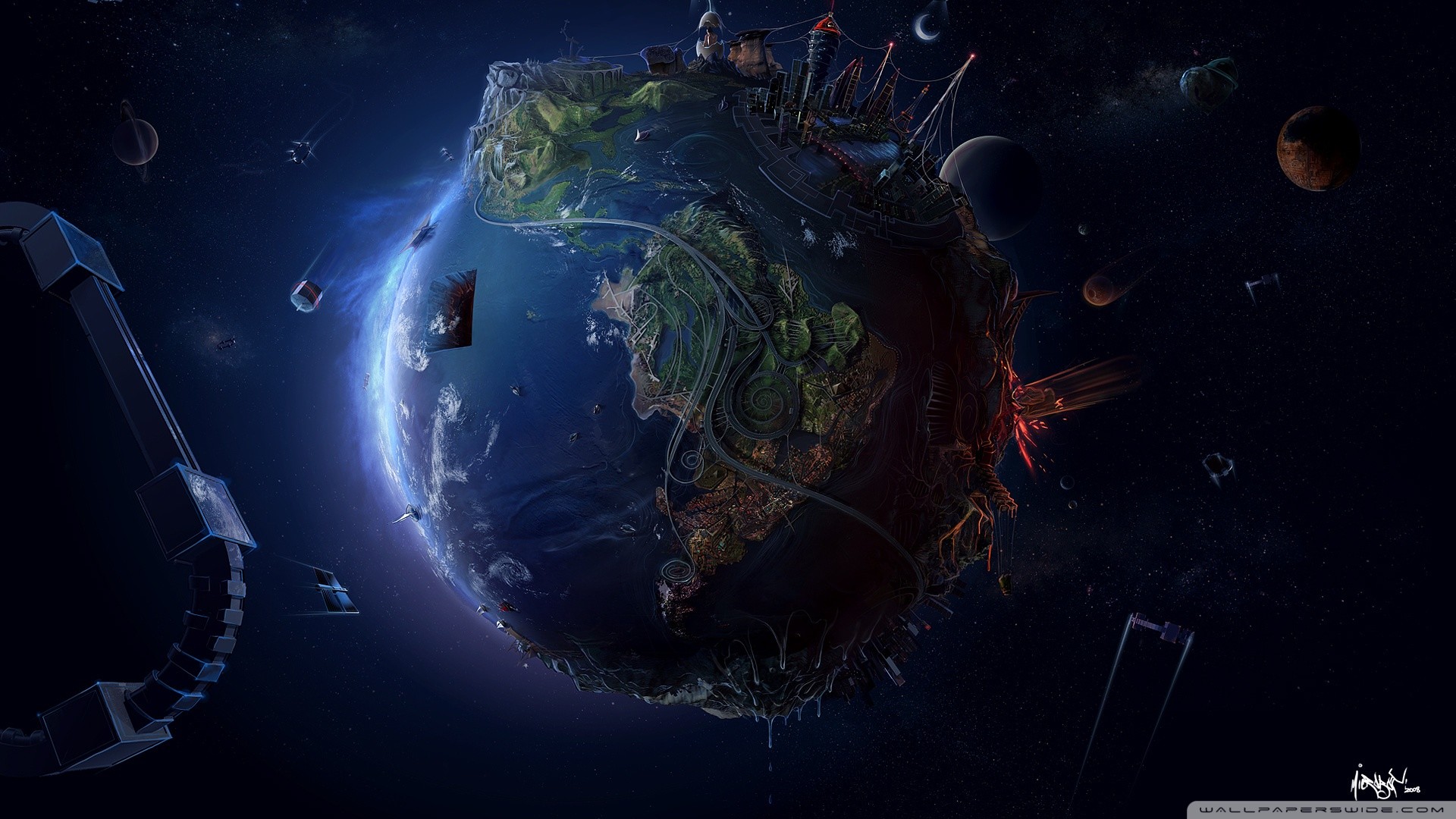 Earth in the future hd desktop wallpaper high definition