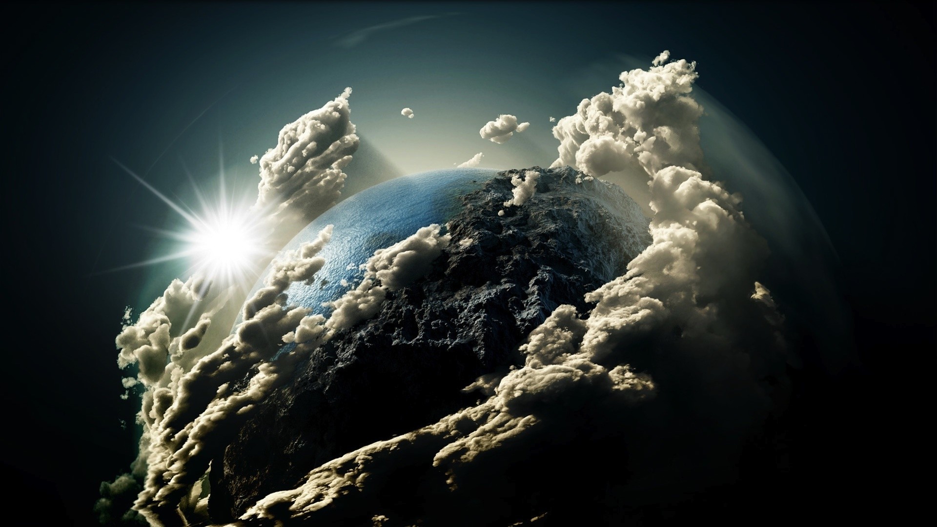 Mây trái đất mang đến cho chúng ta cảm giác như thực sự đang ngồi trên phi thuyền nhìn ngắm Trái Đất. Từ trên cao, những đám mây nhiều màu sắc vừa mềm mại, vừa mạnh mẽ trông như những bức tranh họa tiết thiên nhiên đầy sức sống.