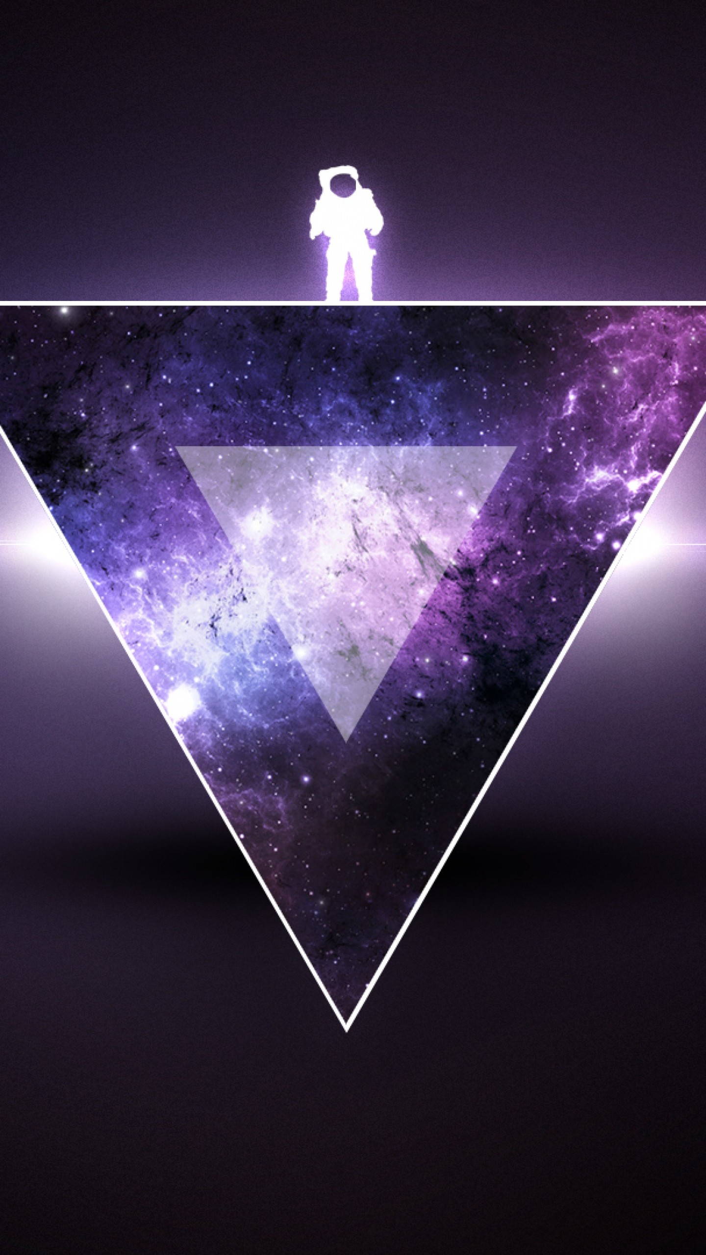 Preview wallpaper texture, triangle, astronaut, minimalism 1440×2560