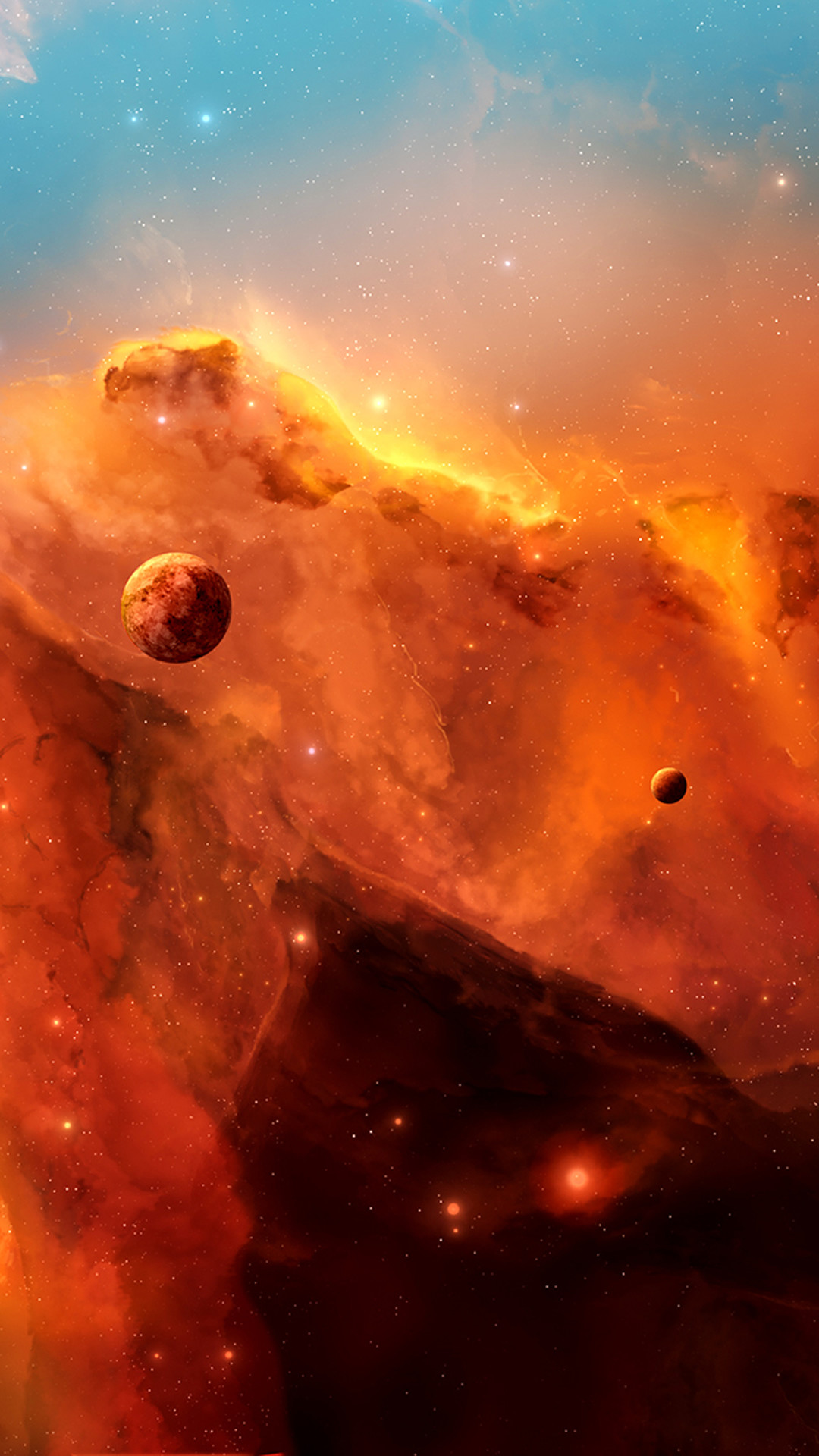 Space Clouds Planets Illustration #iPhone #plus #wallpaper