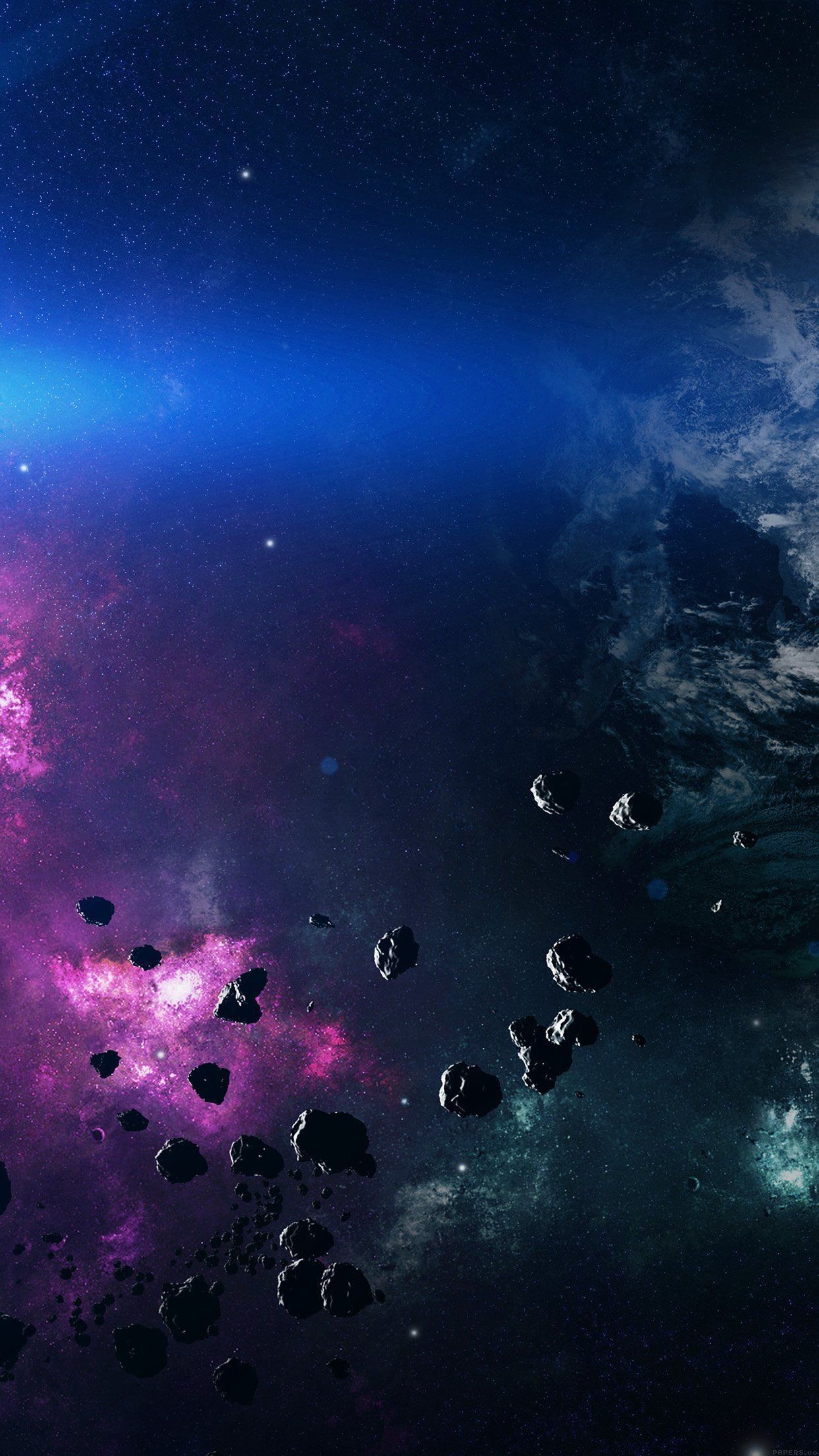 Space Asteroids Belt Purple iPhone 6 Plus HD Wallpaper