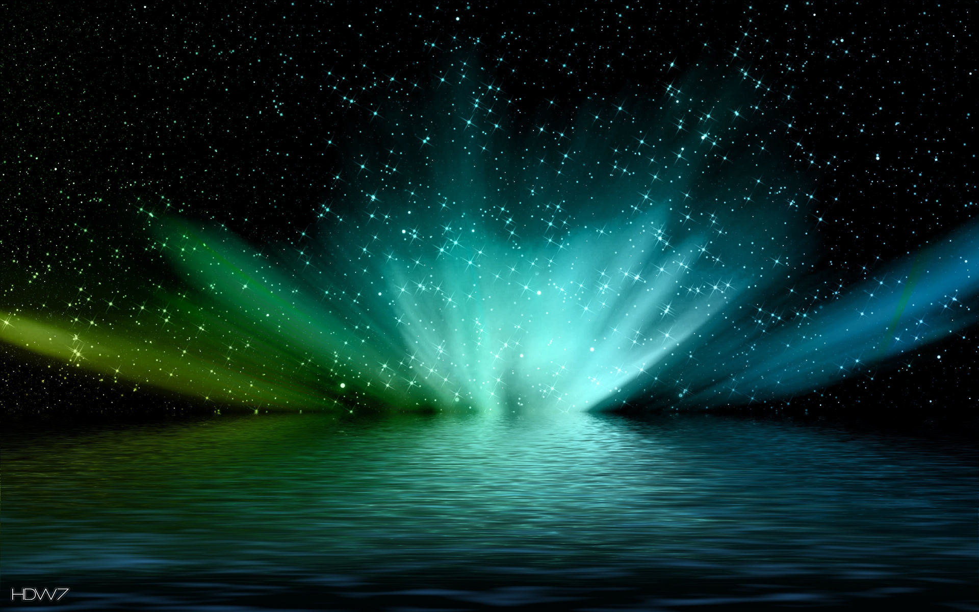 Green lights in space wallpaper abstract