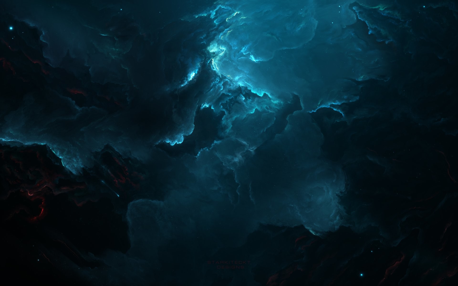Sci Fi – Nebula Space Blue Wallpaper