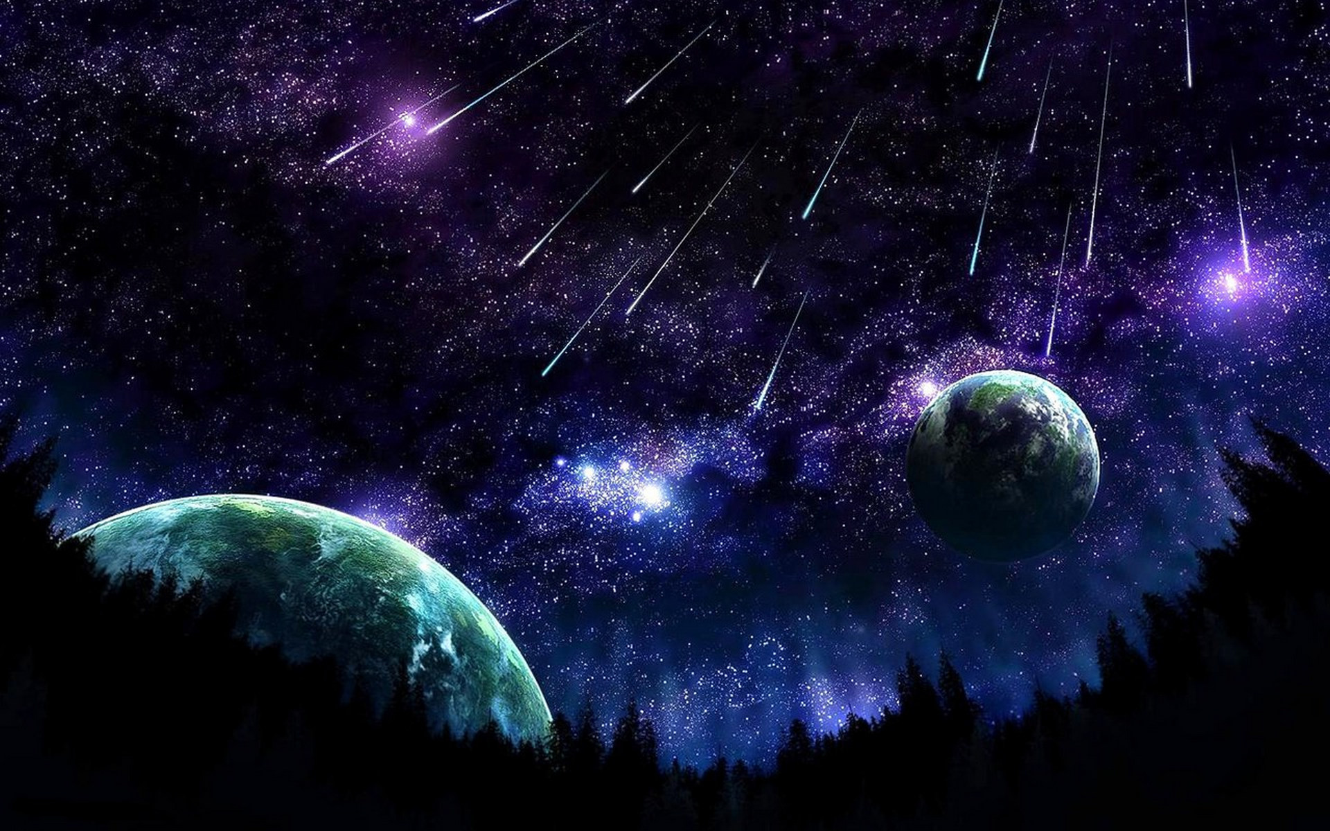 Free desktop wallpapers and backgrounds with meteor shower, cosmos, planet, space, universe. Wallpapers no