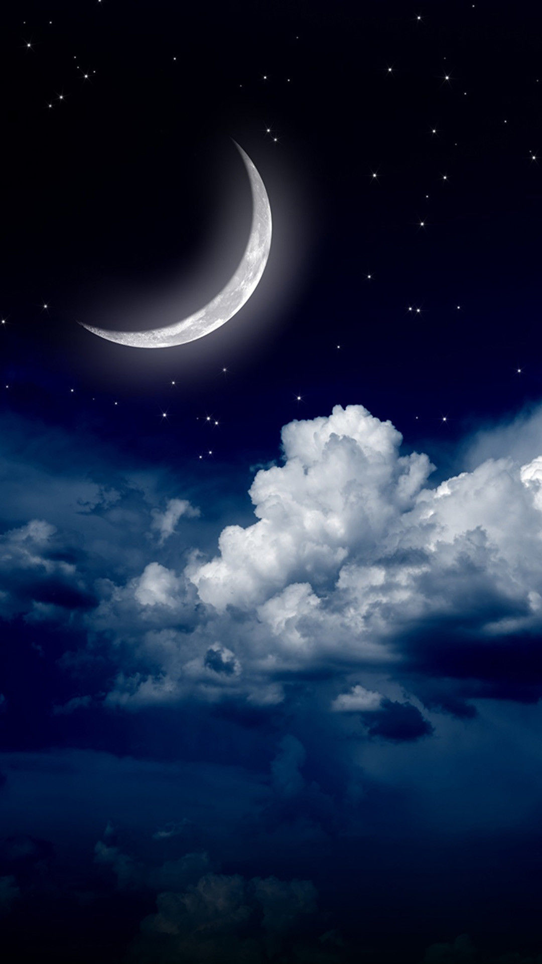 Sky clouds moon. iPhone wallpapers of night stars view and scenery. Tap to  check