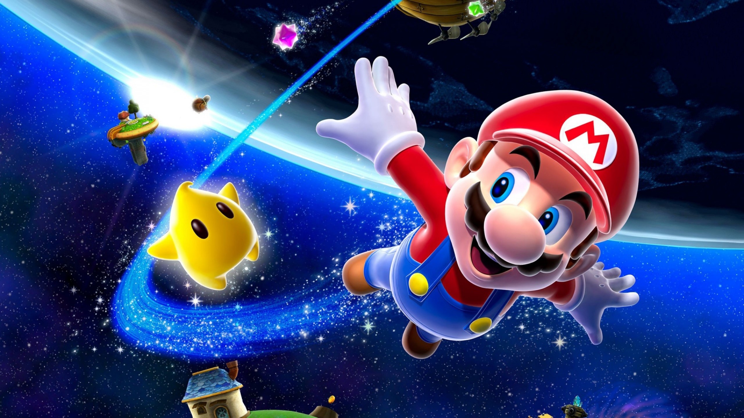 Wallpaper mario, space, characters, stars