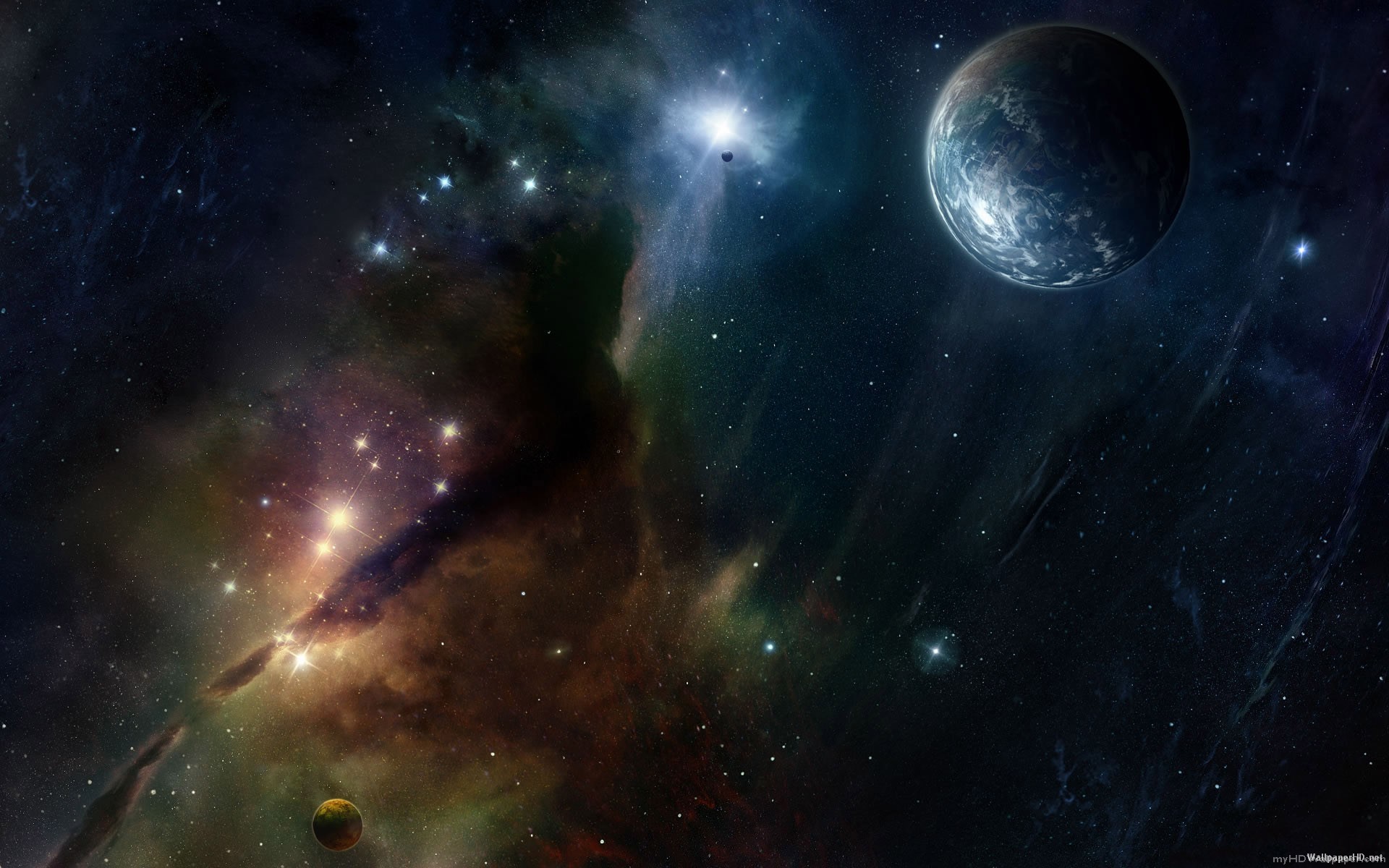 Space Planets Stars Landscapes Wallpaper have resolution px