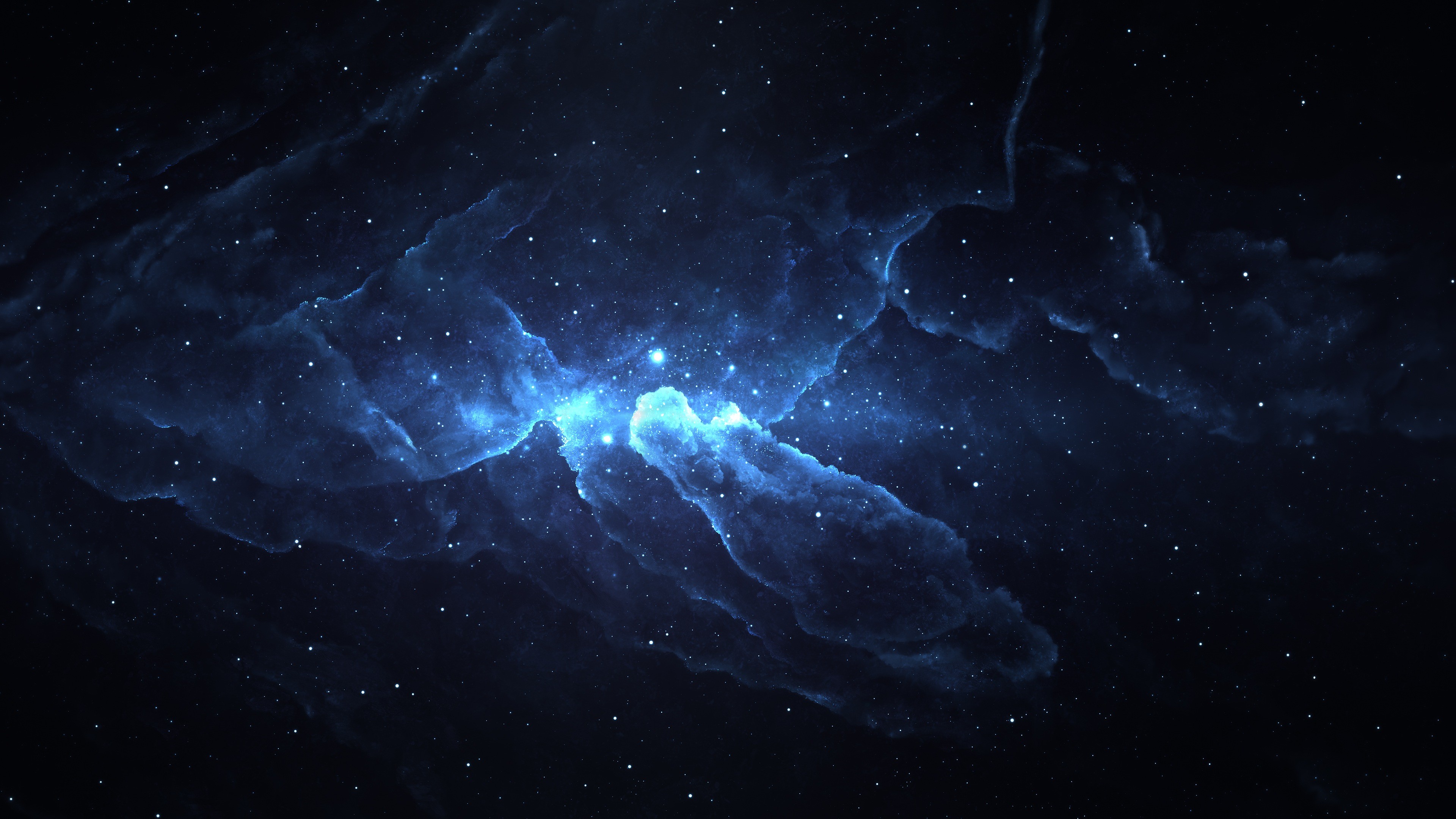Blue Nebula Photoshop 4K Ultra HD Desktop Wallpaper Uploaded by DesktopWalls